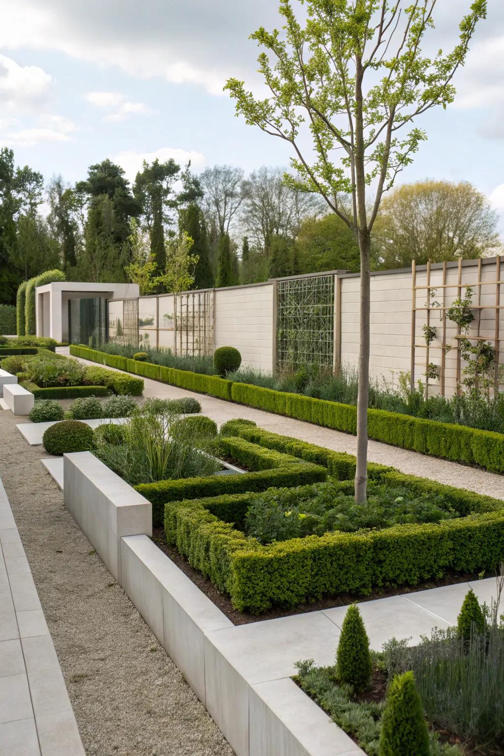 Modern accents in a desert landscape design.