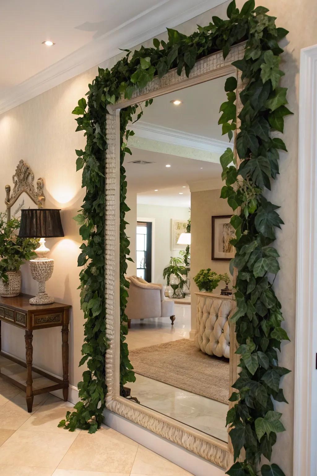 Leaf-framed mirrors offer a refreshing take on reflection.