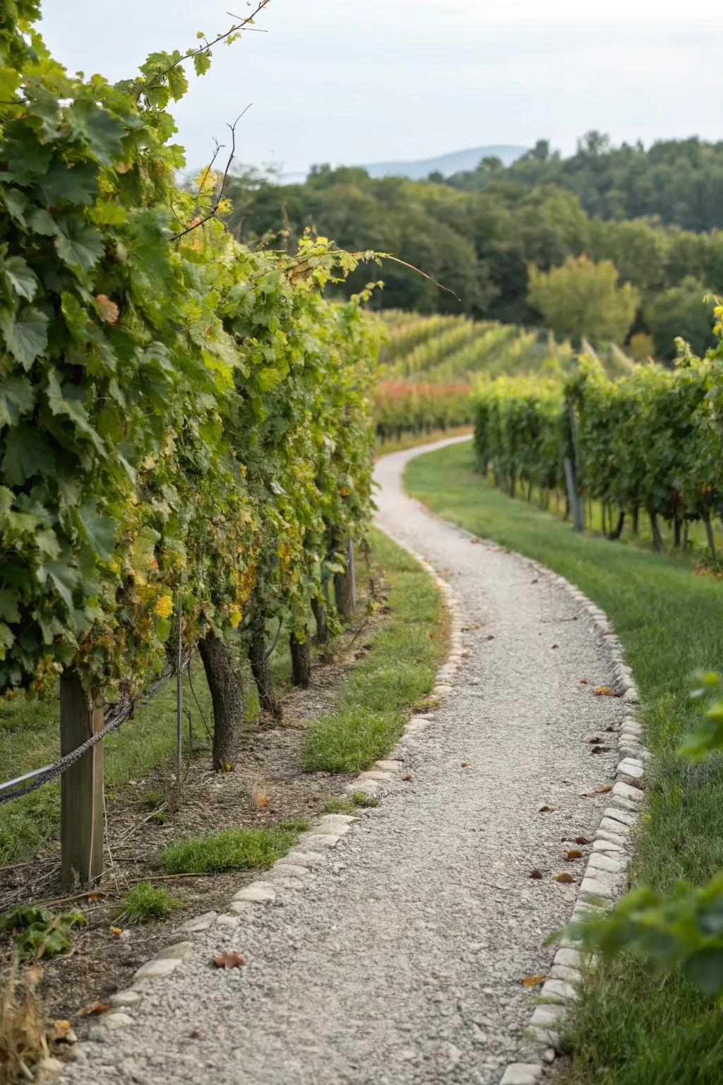 Encourage exploration with delightful vineyard trails.