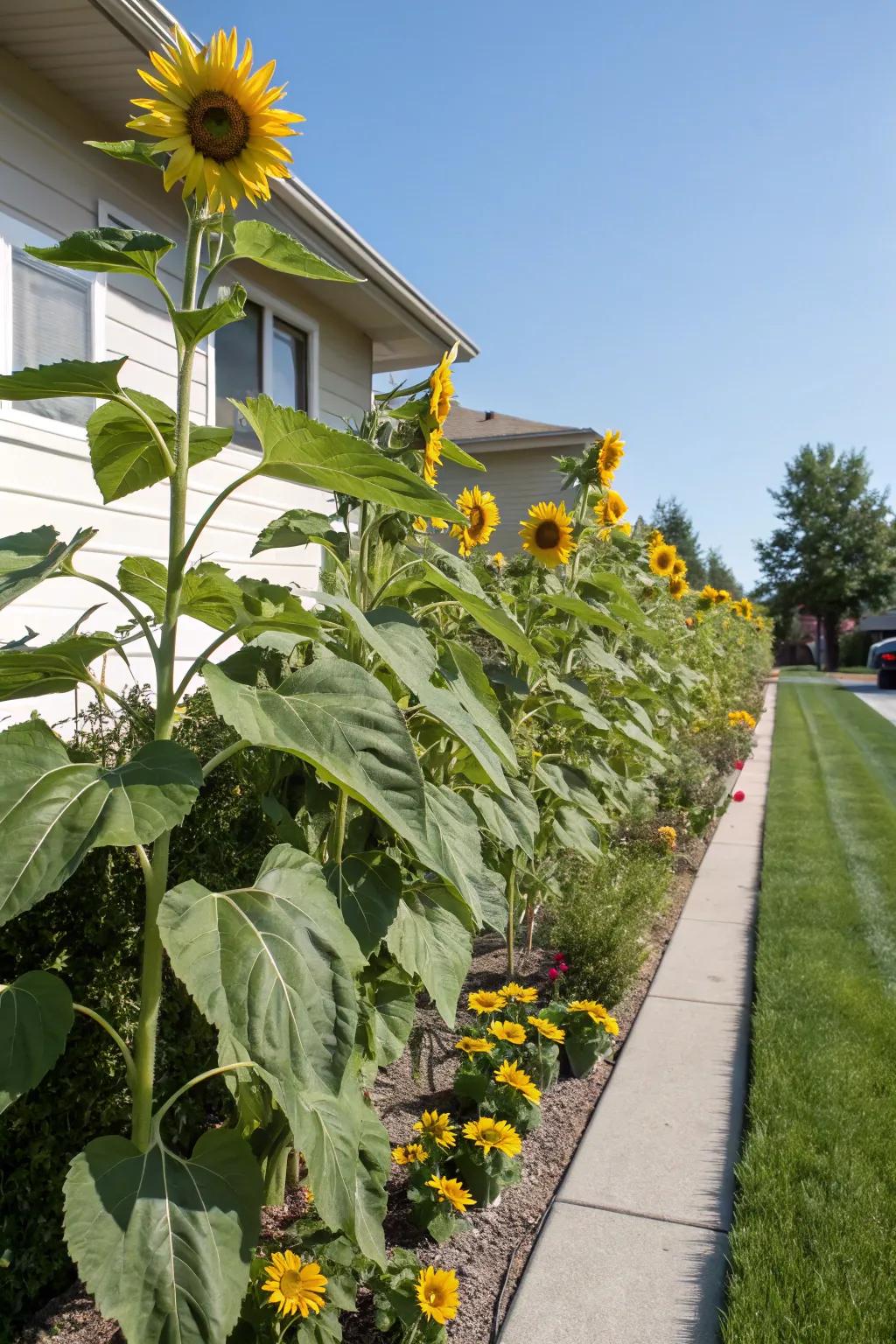 Sunflowers impart a spectacular and jubilant element to any landscape.