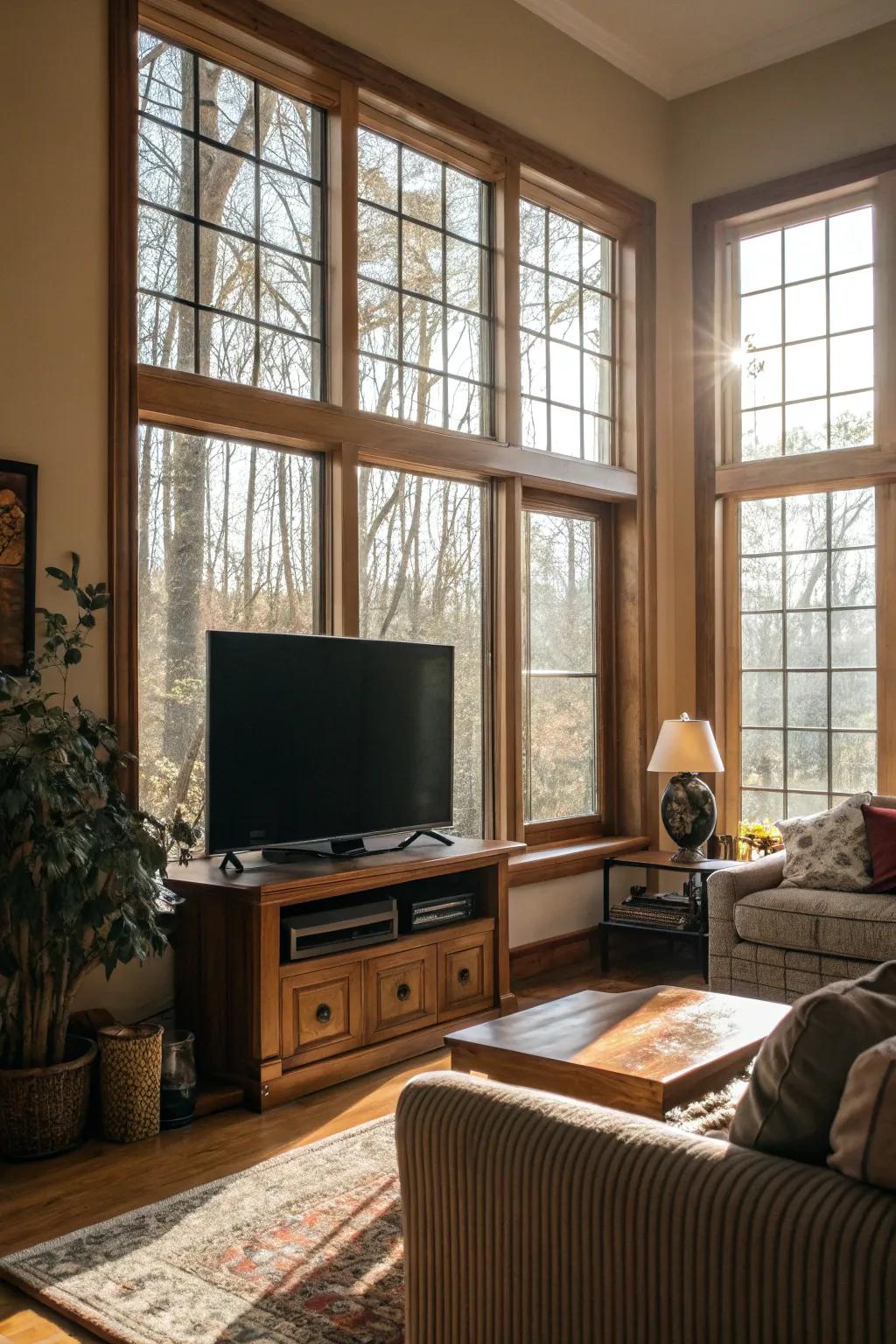 Natural light enhances the brightness and mood of a living room.