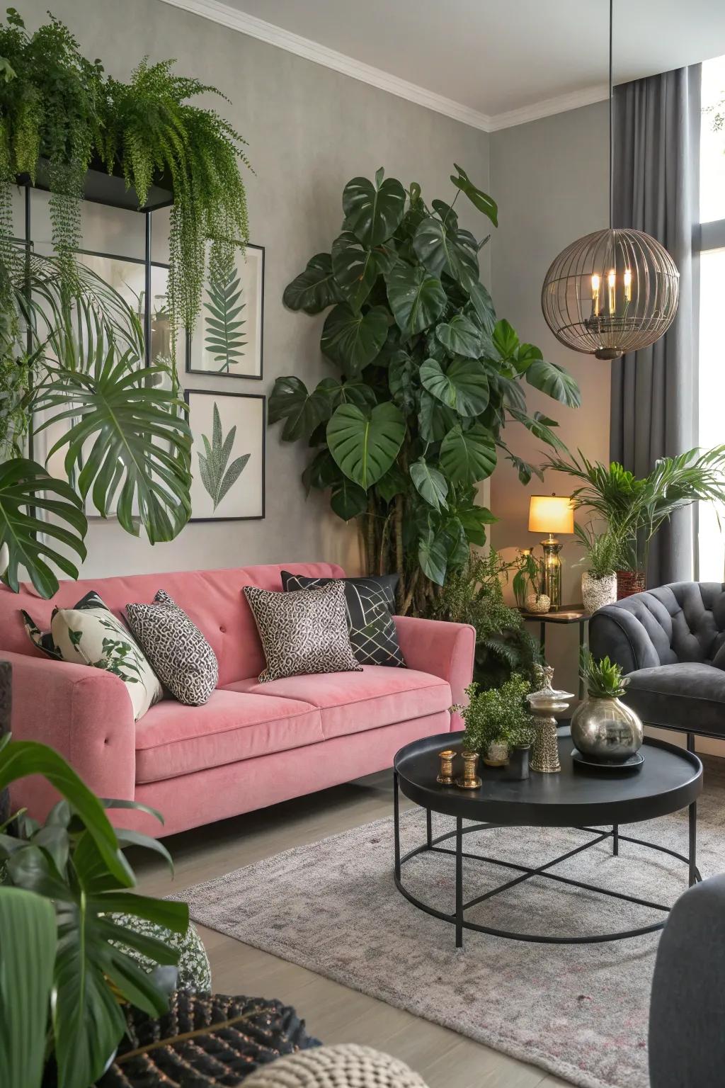 Greenery introduces a fresh element to the sophisticated color palette.