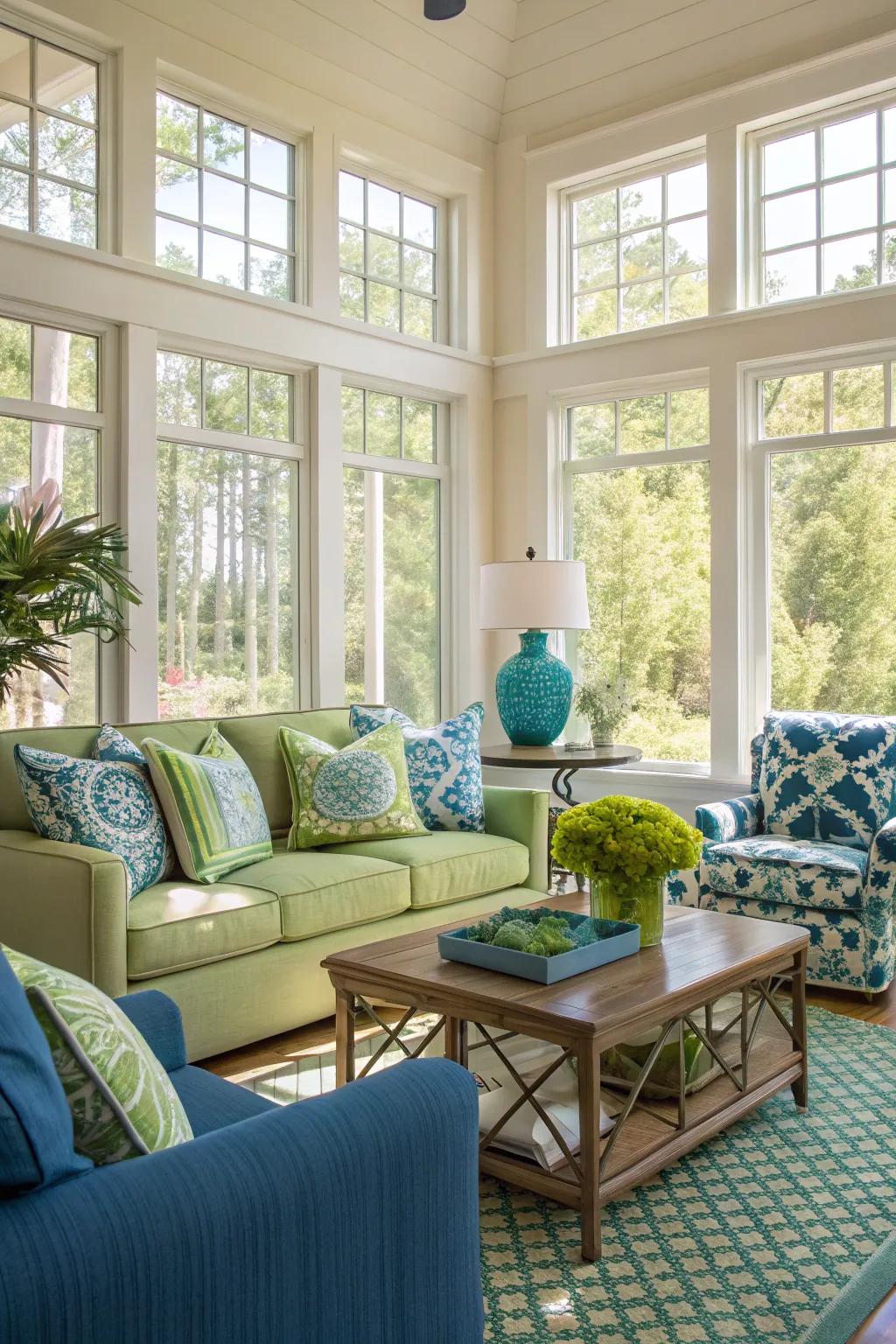 Sunlight accentuates the serene and inviting atmosphere.