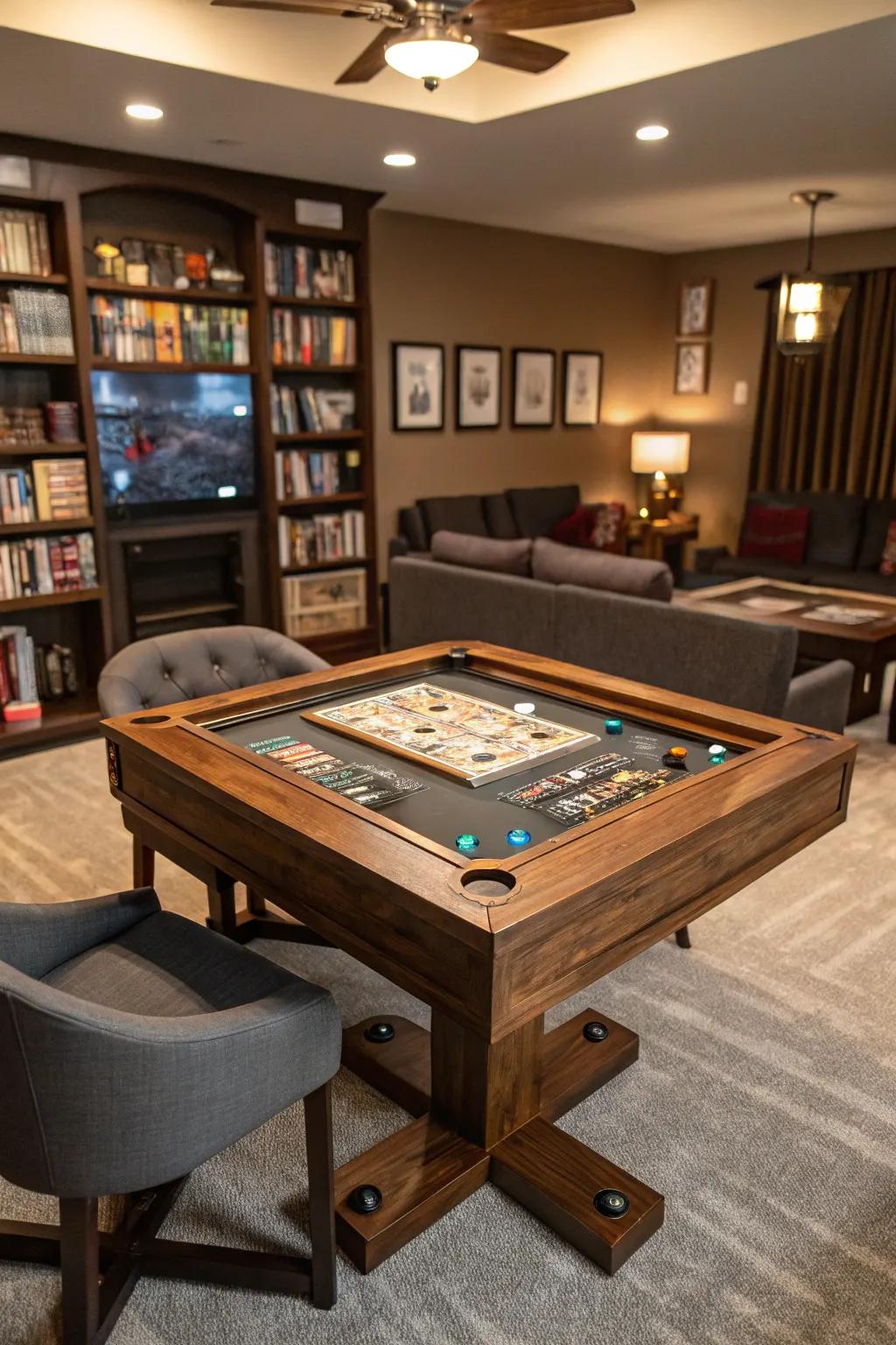 Custom-built elements add a personal touch to your game room.