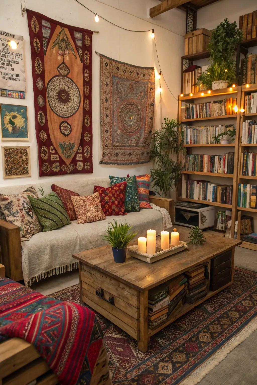 Vintage finds add character and uniqueness to boho spaces.