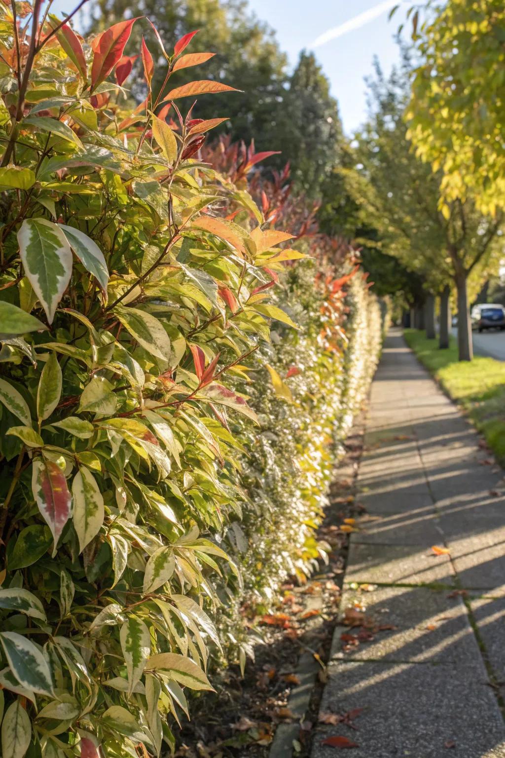 Dappled willow creates a striking and colorful fence.