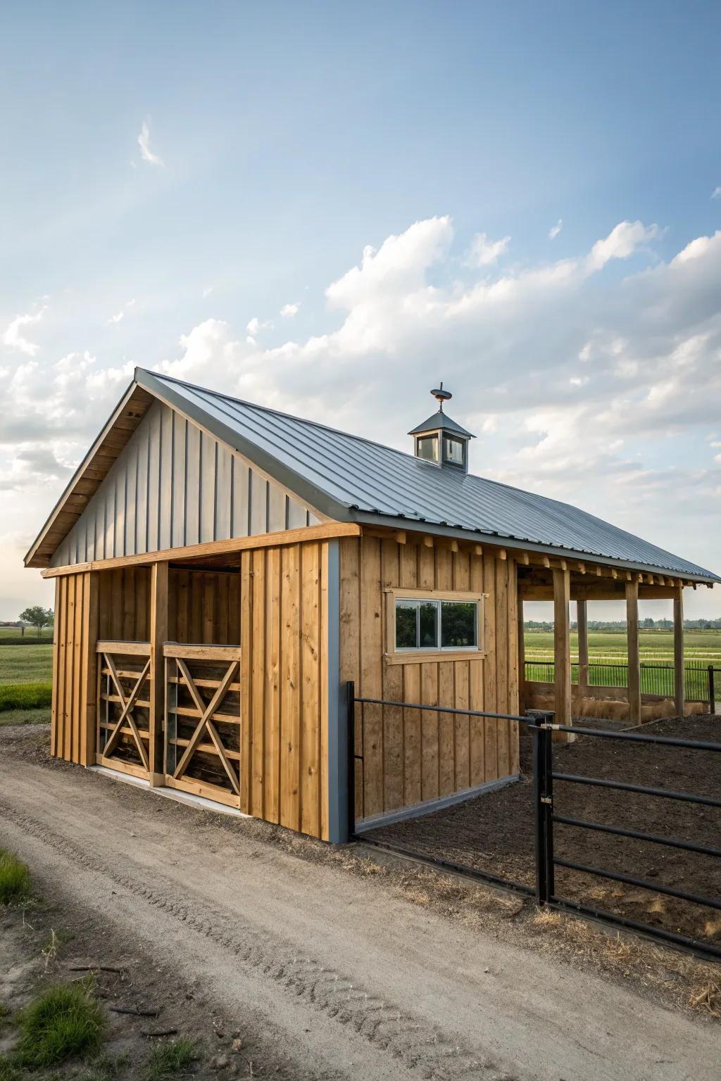 A rugged calf barn built to endure.