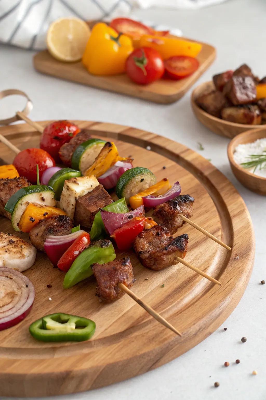 Turn leftovers into delicious kabobs for a zero-waste BBQ.