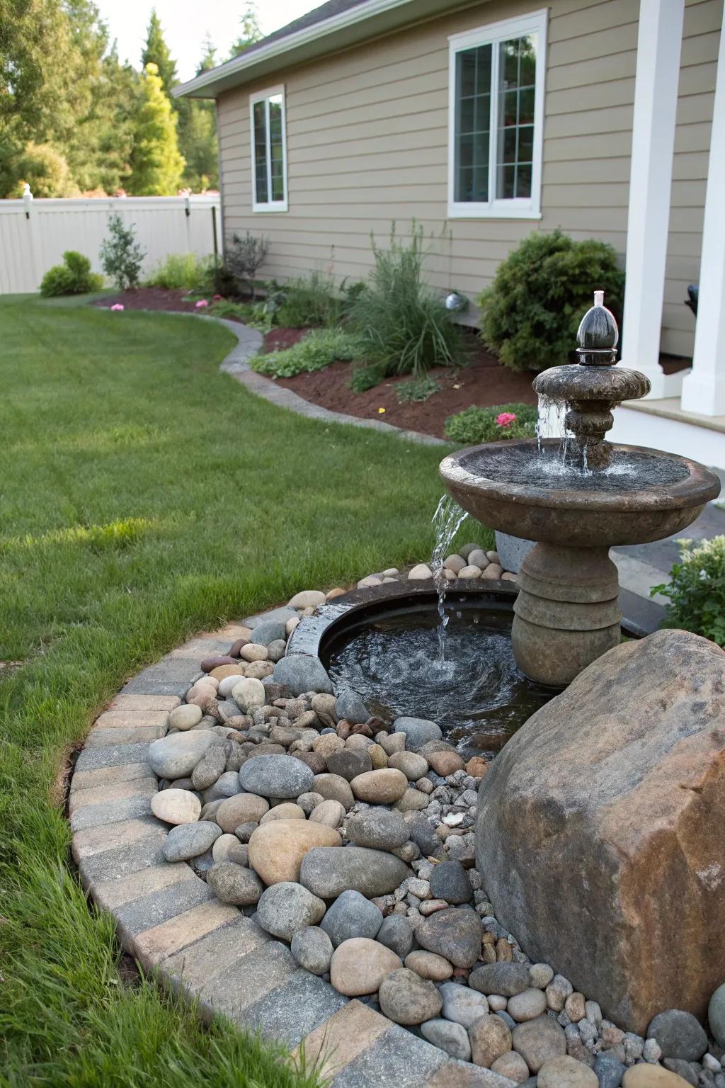 A water feature brings a sense of calm to any garden.