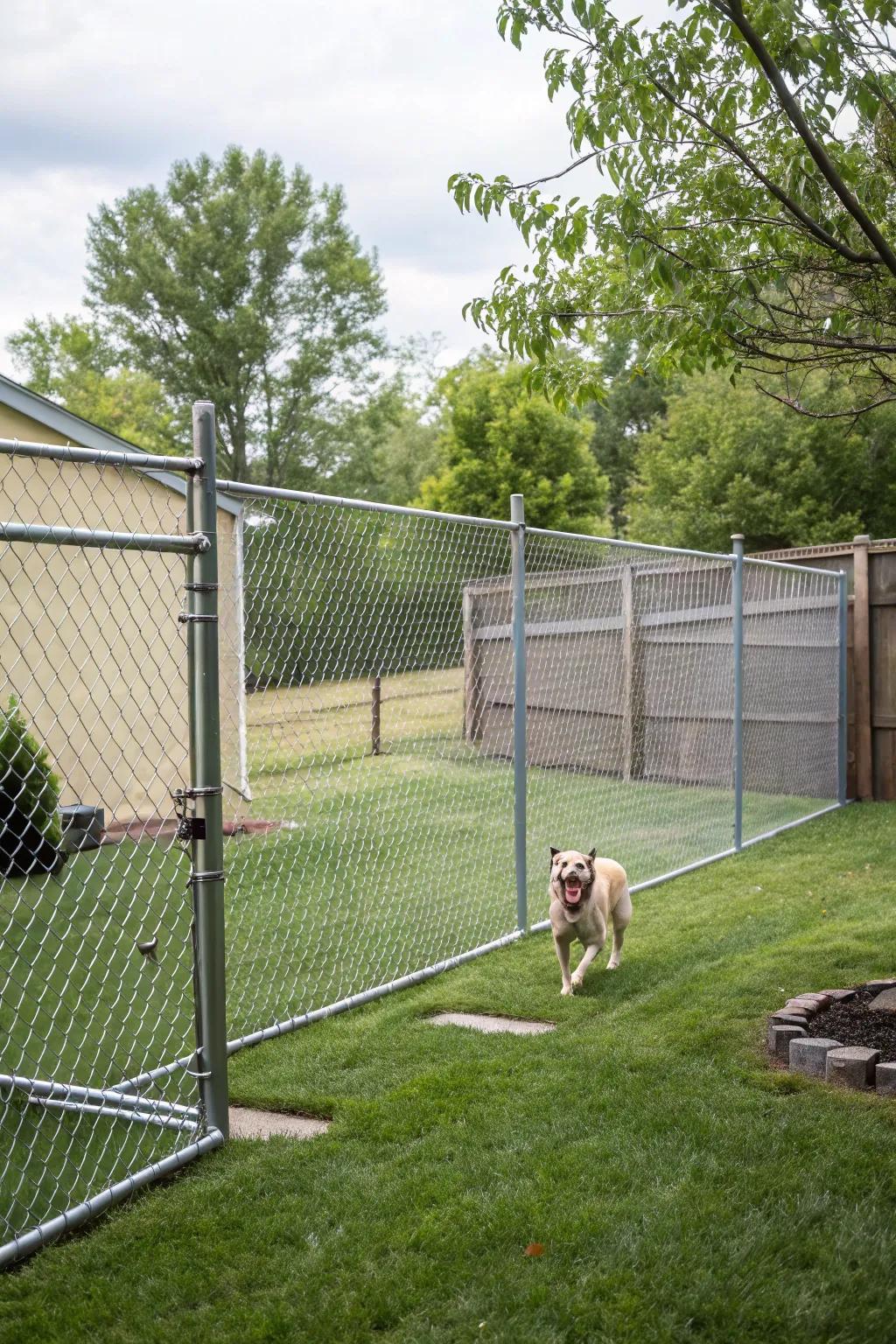 Interlocking link enclosures are a robust, affordable choice for larger yards.