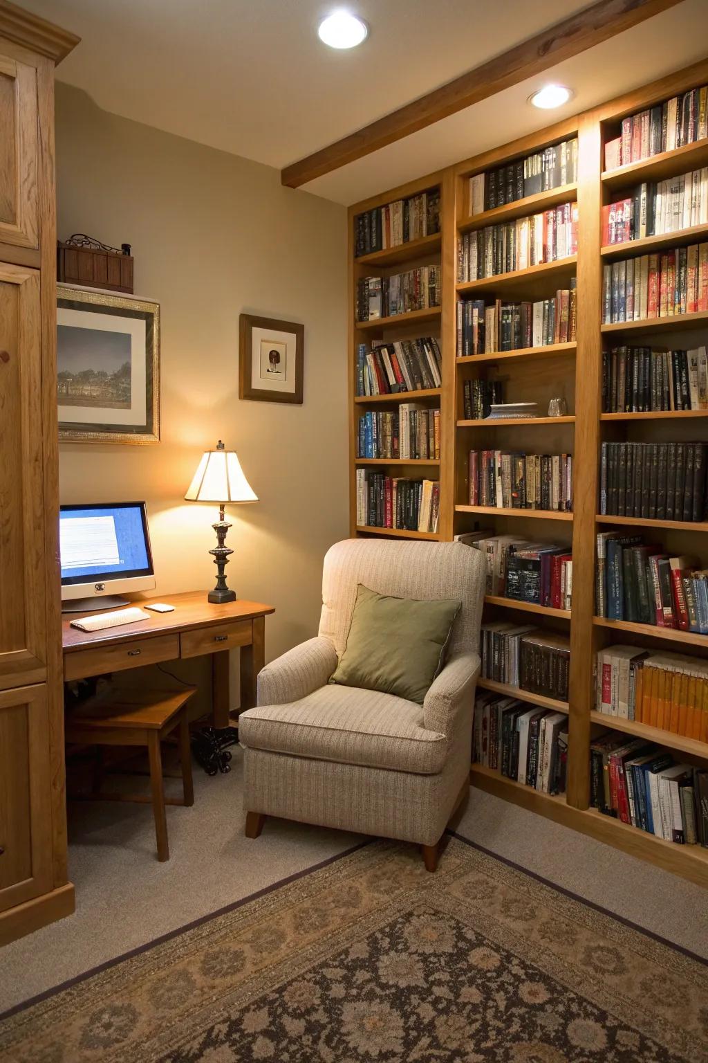 A multi-functional computer room that balances work and leisure.