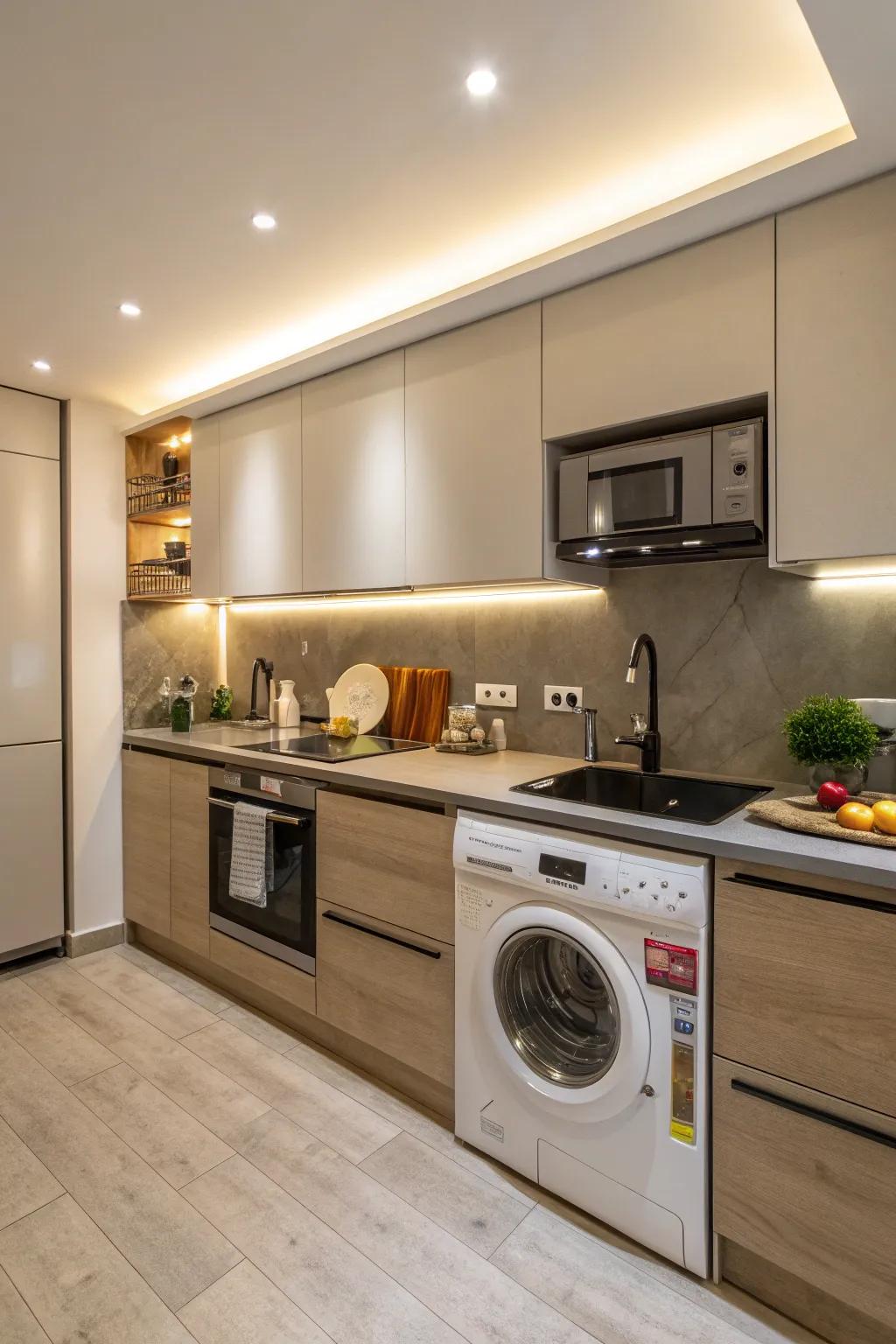 Smart integration of appliances can optimize your kitchen layout.