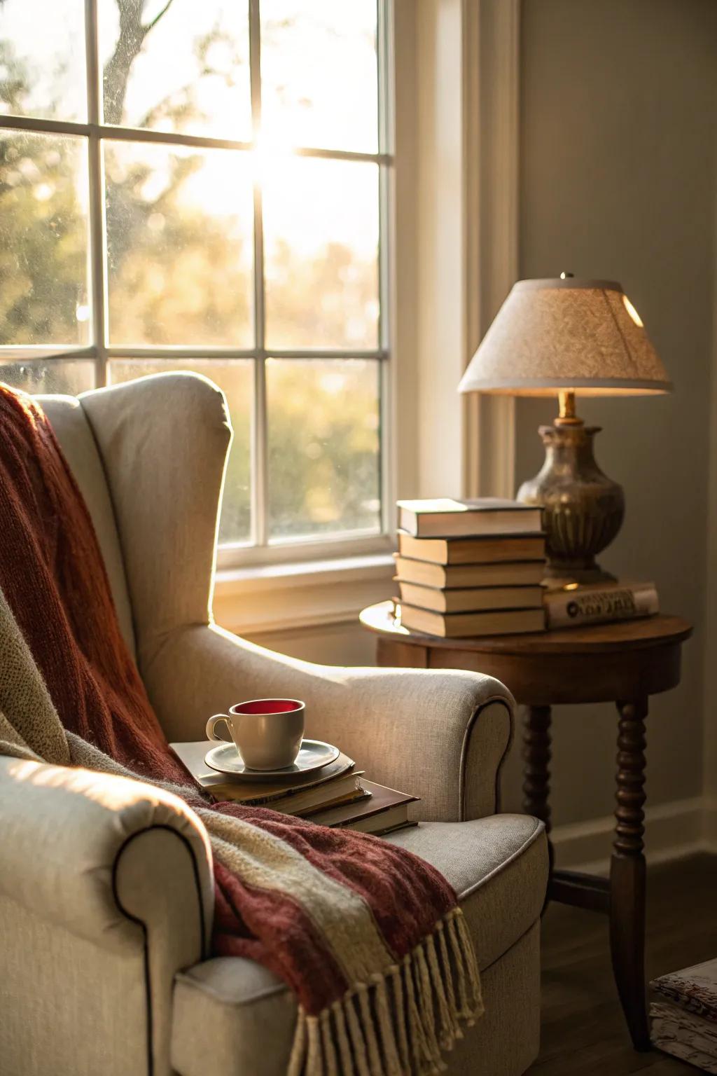 A quaint nook perfect for losing oneself in a story.