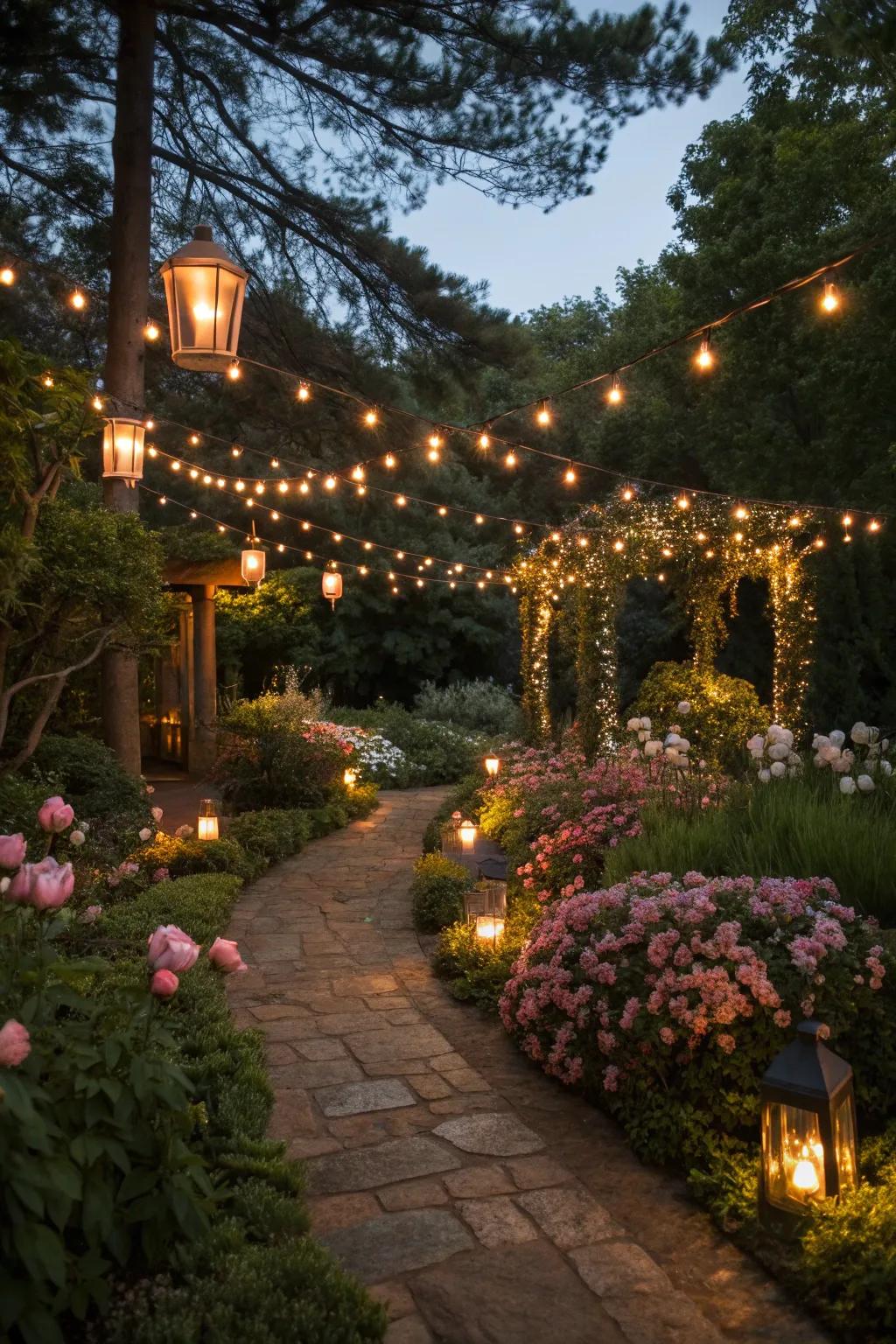 Subtle illumination that transforms the garden into a magical evening escape.