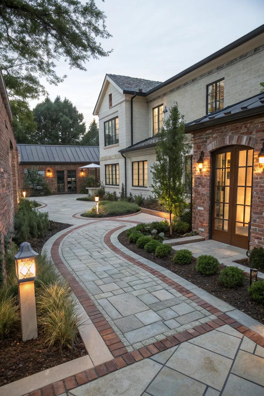 Blend modern and traditional styles with your courtyard pavers.