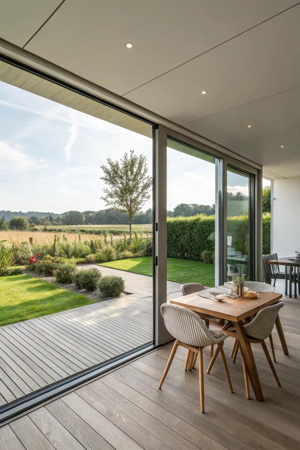 An open-air deck that blurs the lines between indoor and outdoor living.