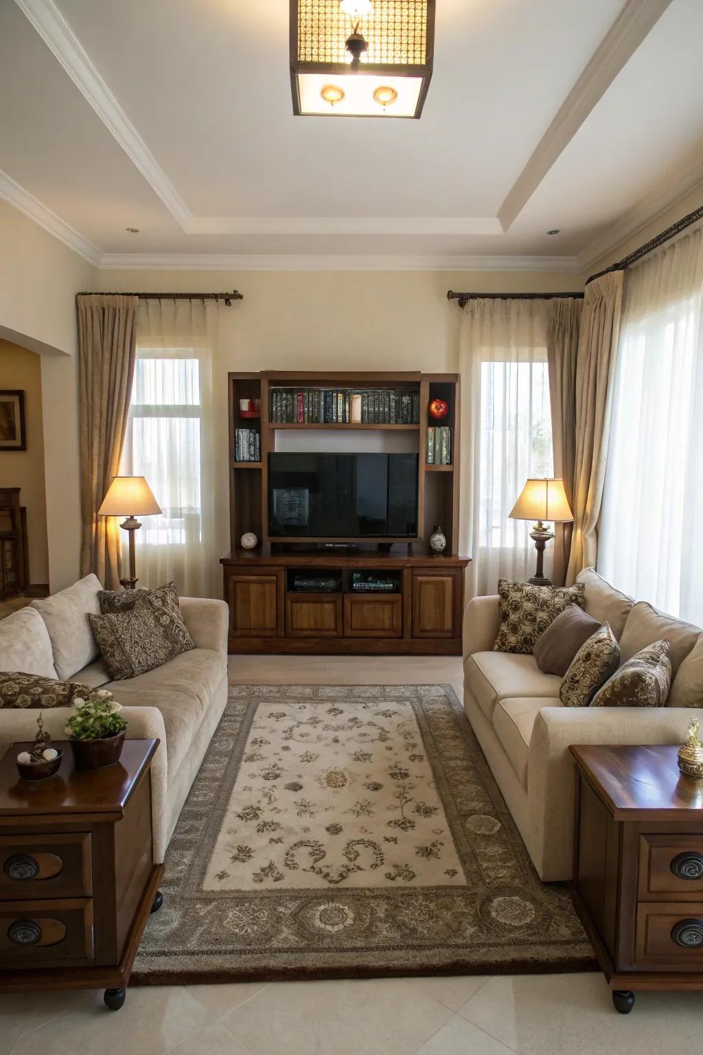 Symmetrical arrangement delivers a balanced, harmonious appeal.