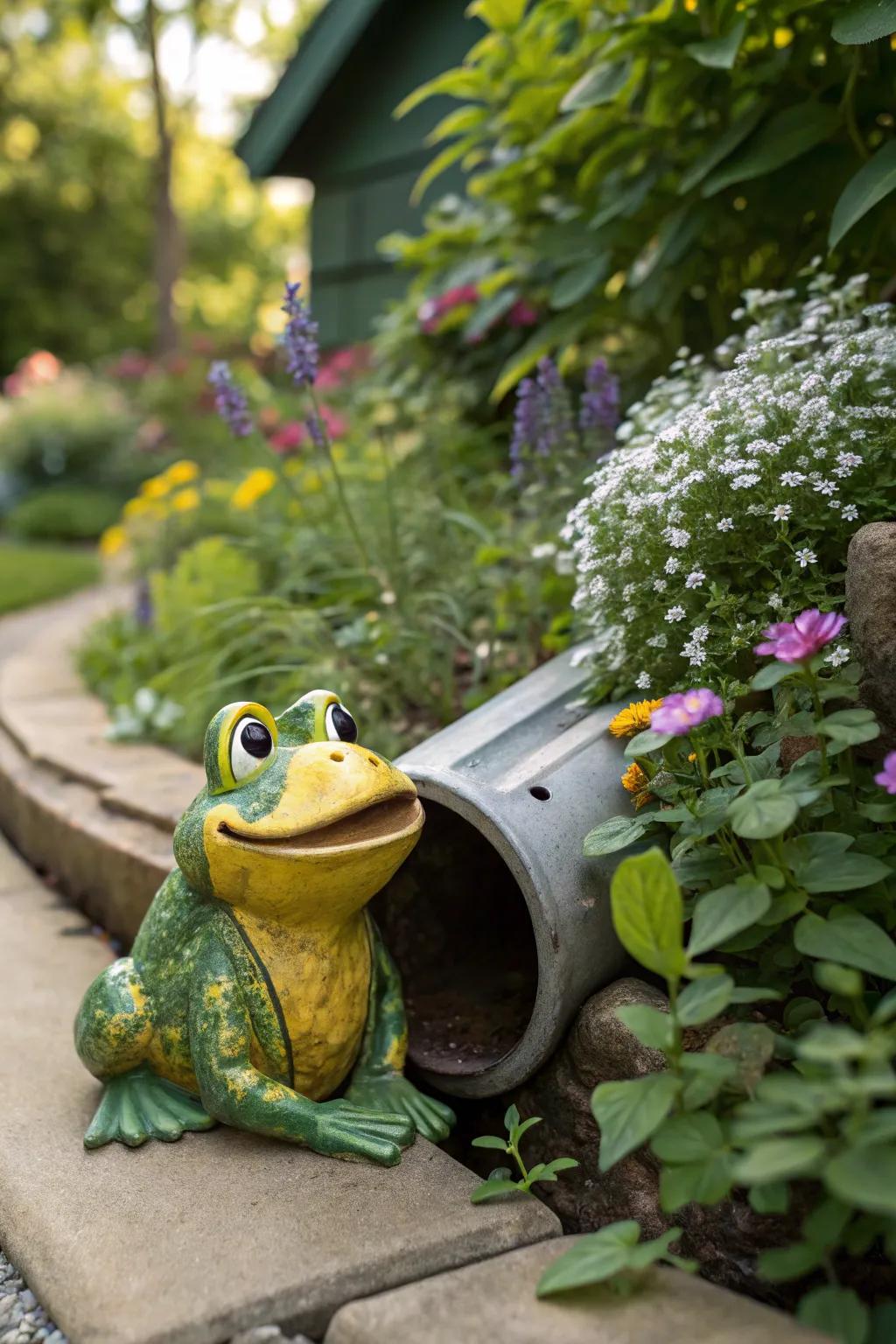 Quirky sculptures give a fun personality to your garden landscape.