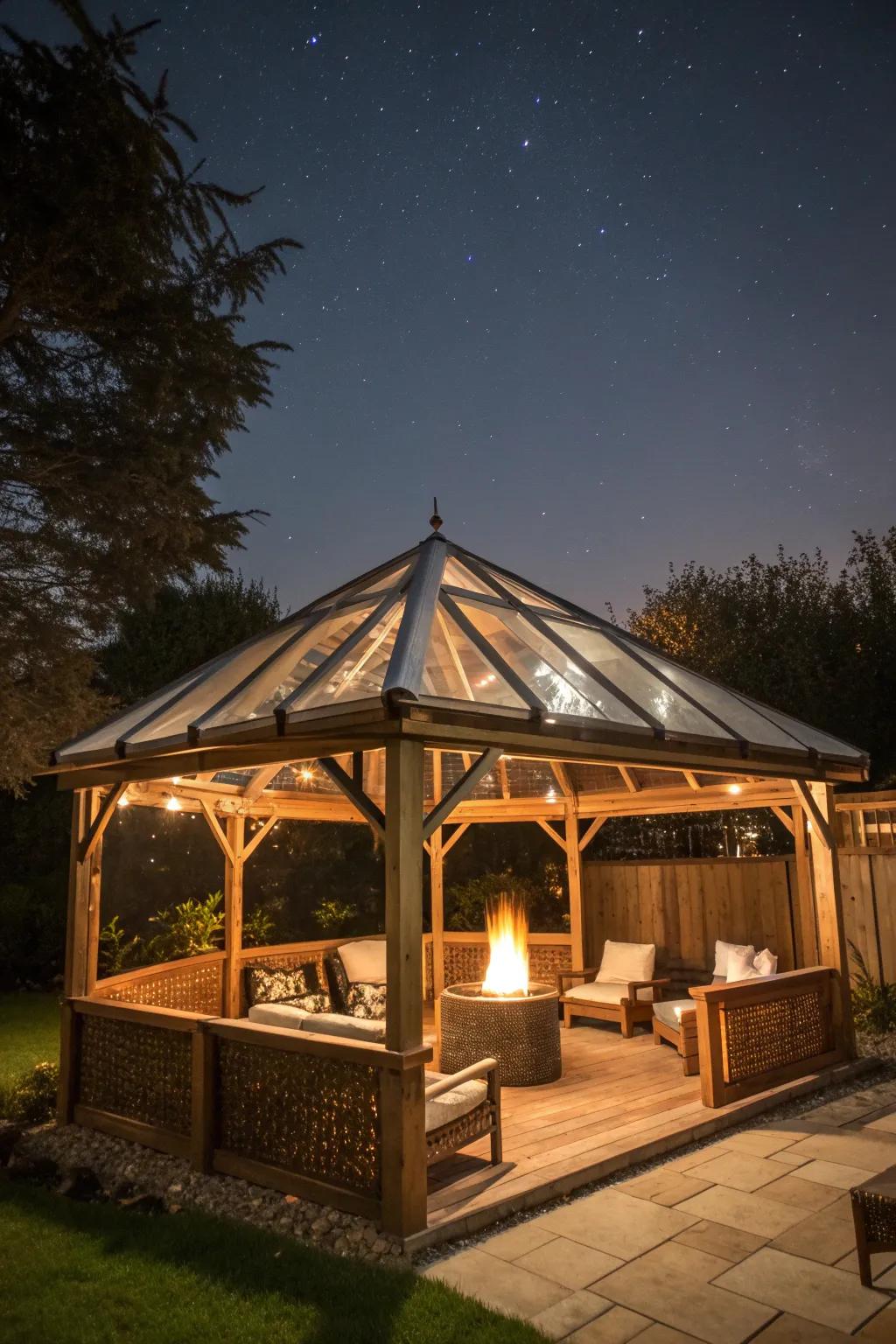 Under the Stars: Enjoy a cozy night by the fire with a touch of craftsmanship.