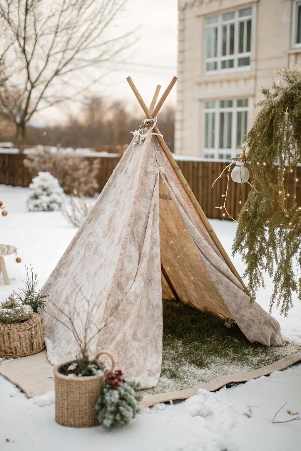 Embrace winter's beauty with a chic DIY frost cover, blending minimalism and natural elegance.