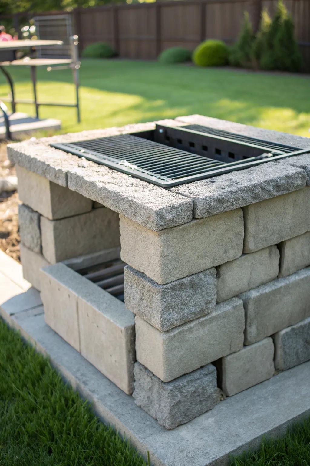 Master the art of grilling with this DIY concrete block masterpiece—durable, sleek, and effortlessly stylish.