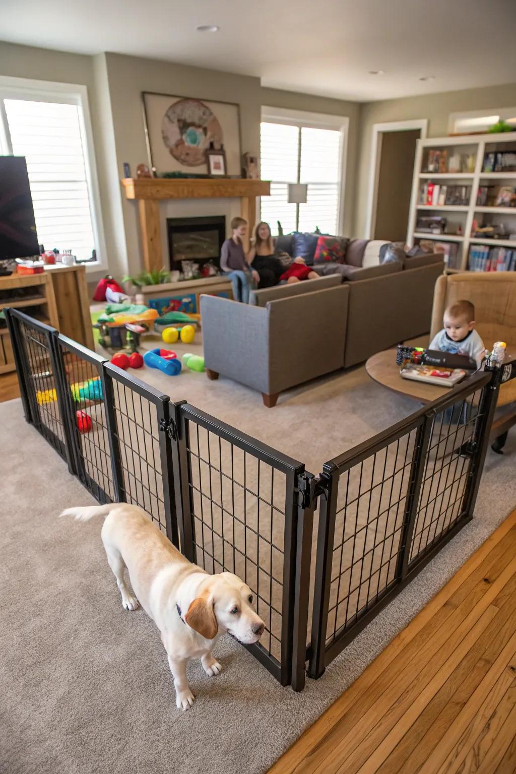 Durable dividers provide safety for even the most energetic dogs.