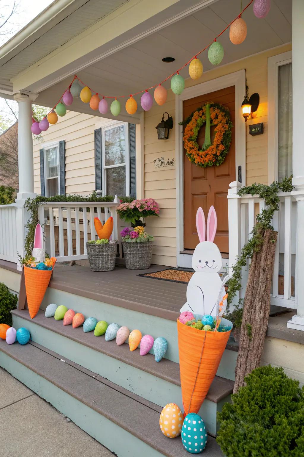 Carrot embellishments offer a nod to Easter bunnies, adding a touch of whimsy.