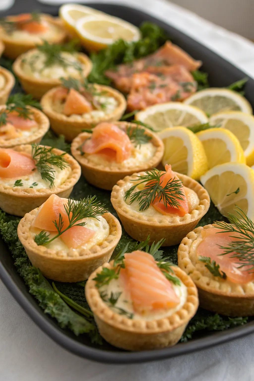 A selection of savory appetizers that infuse a gourmet stroke to the brunch.