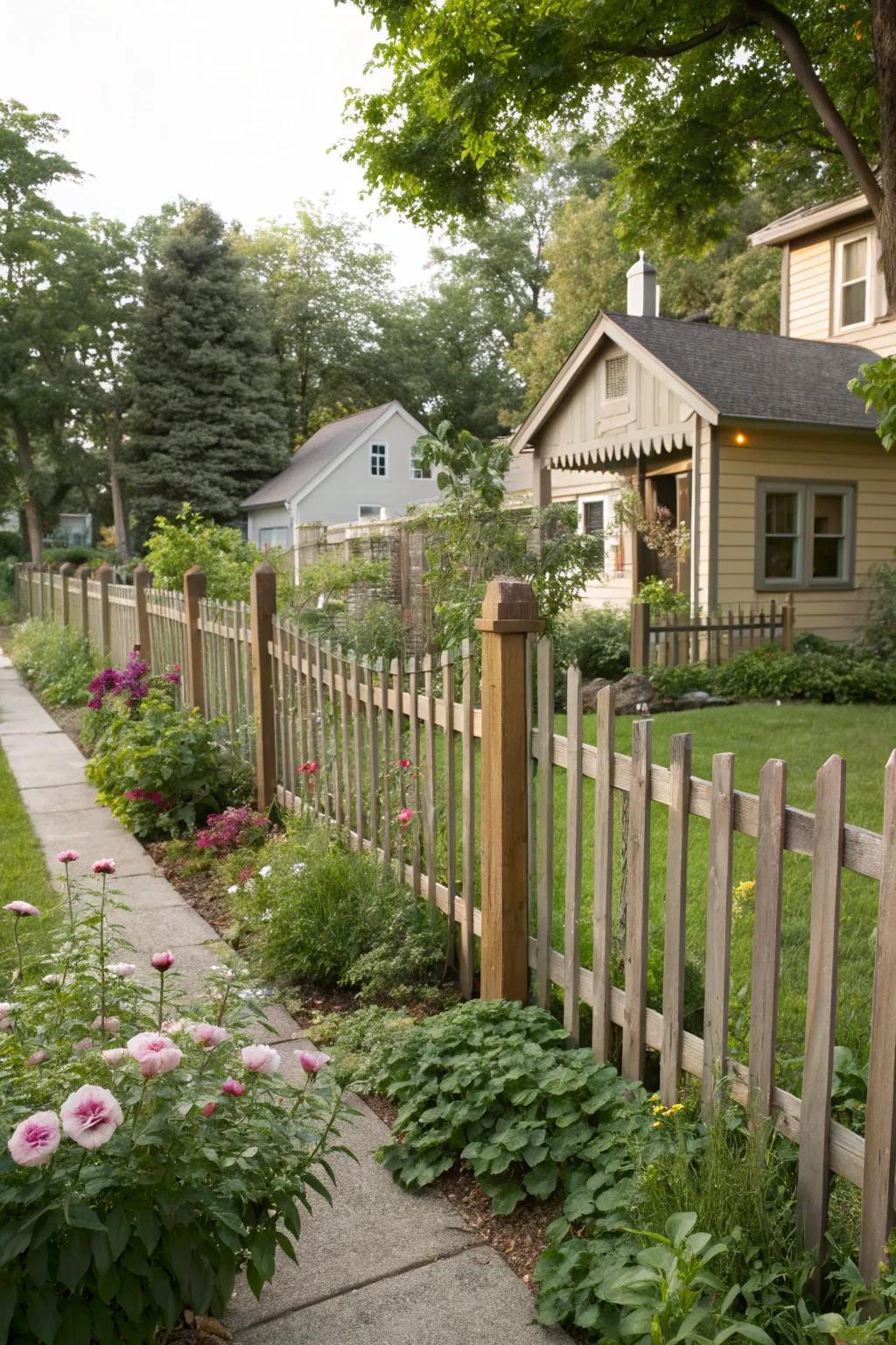 Create depth and dimension with fences of different heights.