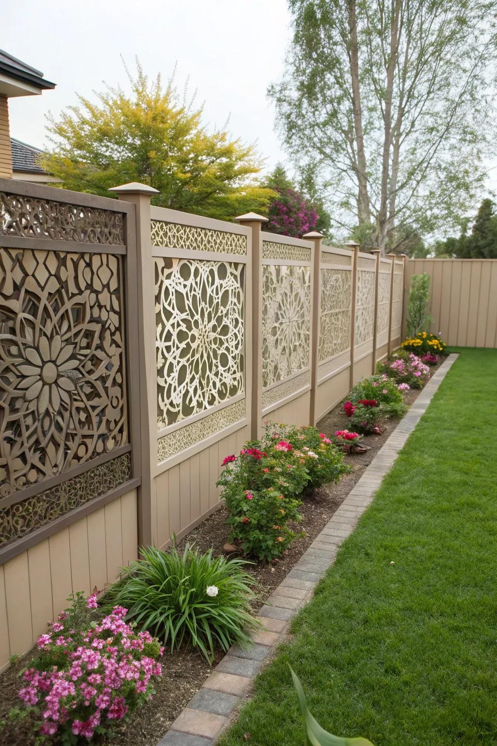 Decorative panels with complex styles add an artistic flair.