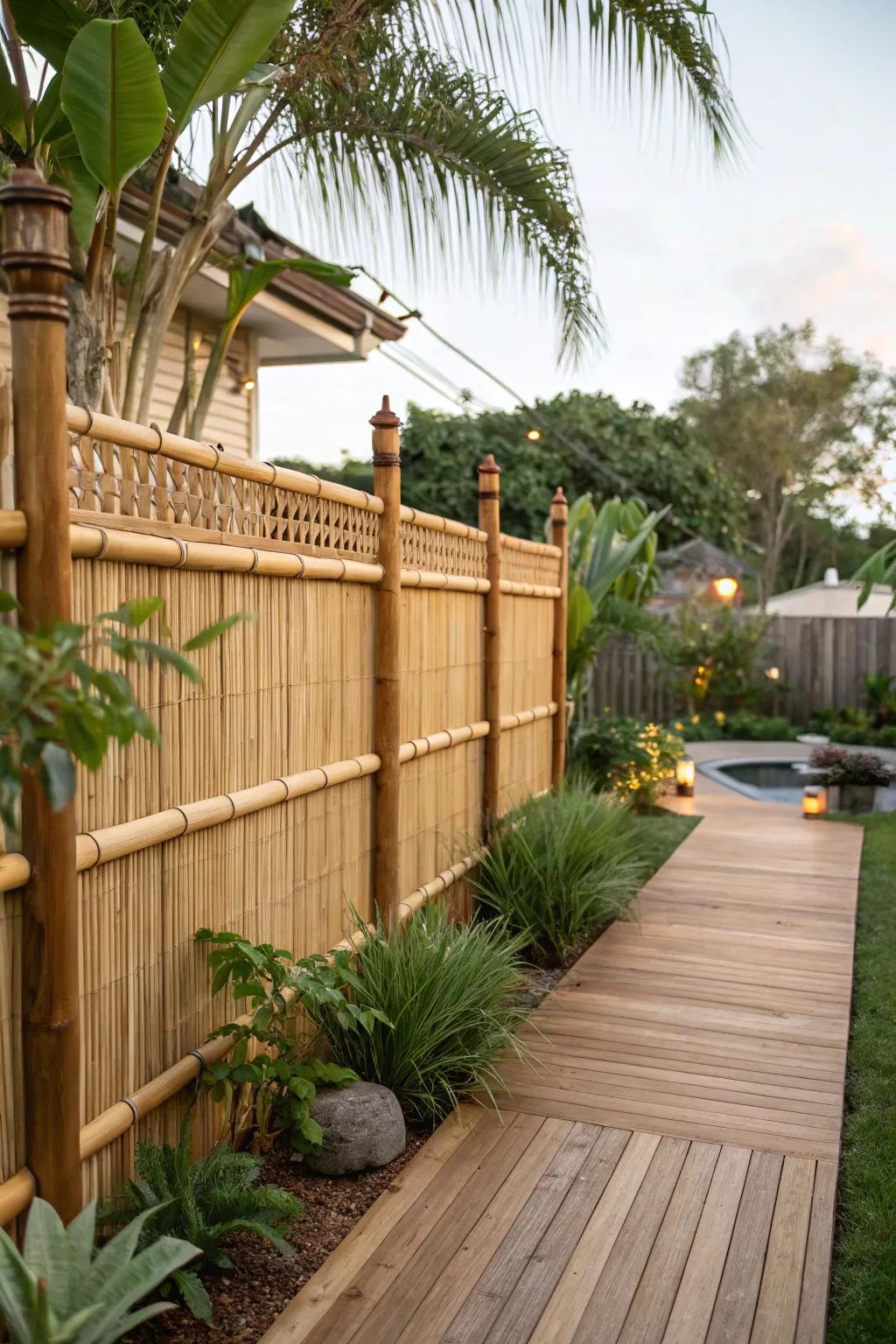 Transform your fence with the natural allure of cane.