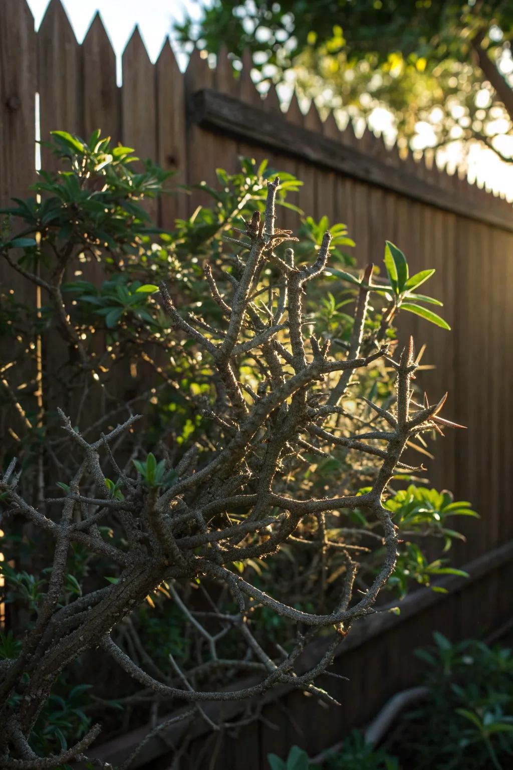 Nature's Artistry: A Beautiful Barrier of Thorn and Wood