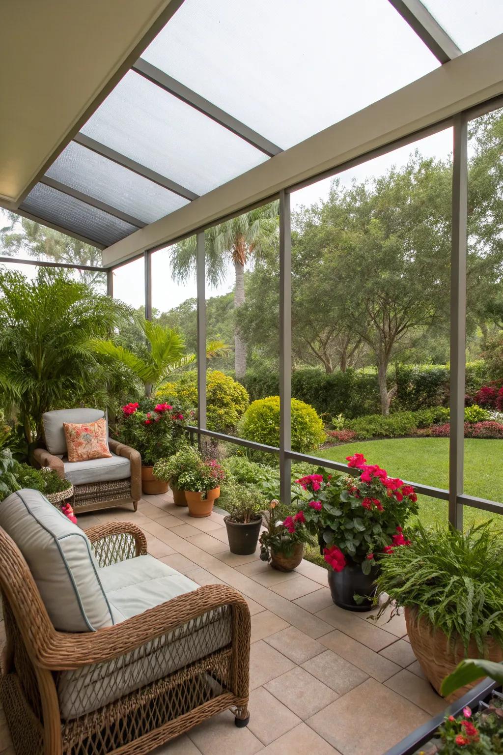 Enjoy the outdoors comfortably with screened enclosures.