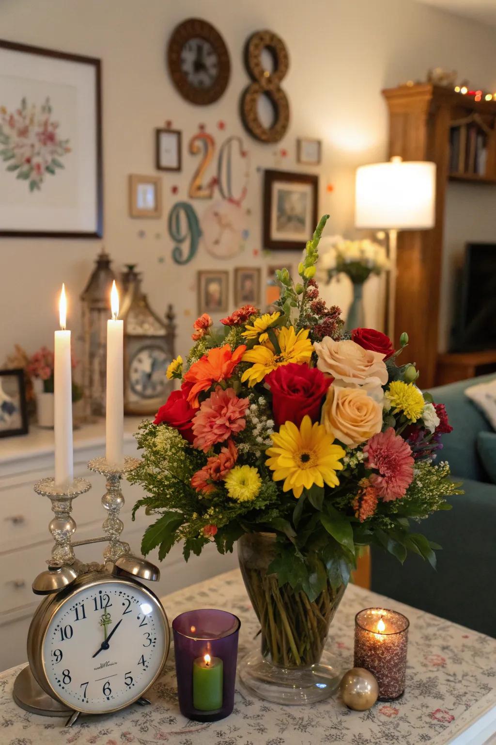 A theme-based bouquet ideal for commemorating a significant birthday.