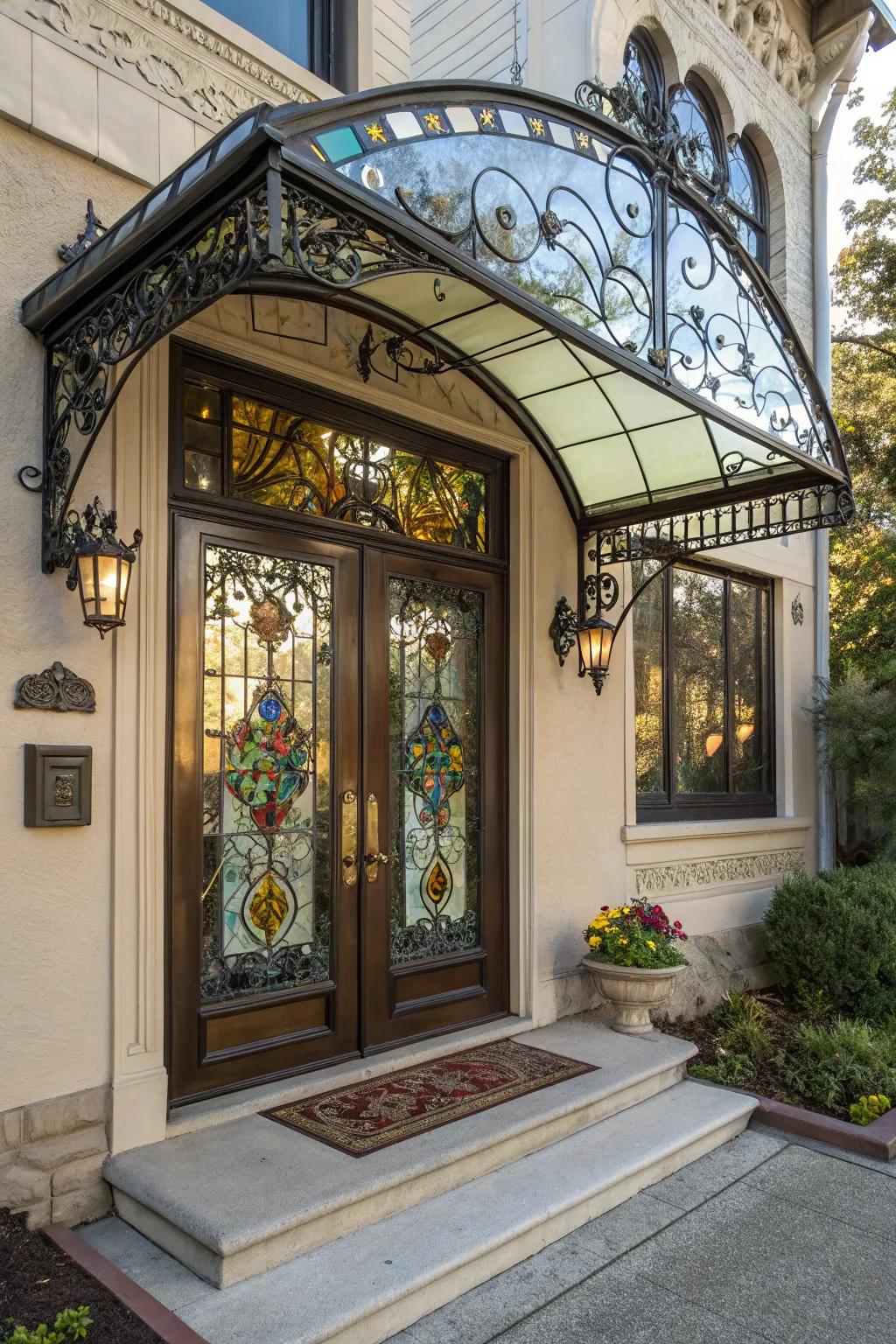 Patterned glass covers are artistic masterpieces.