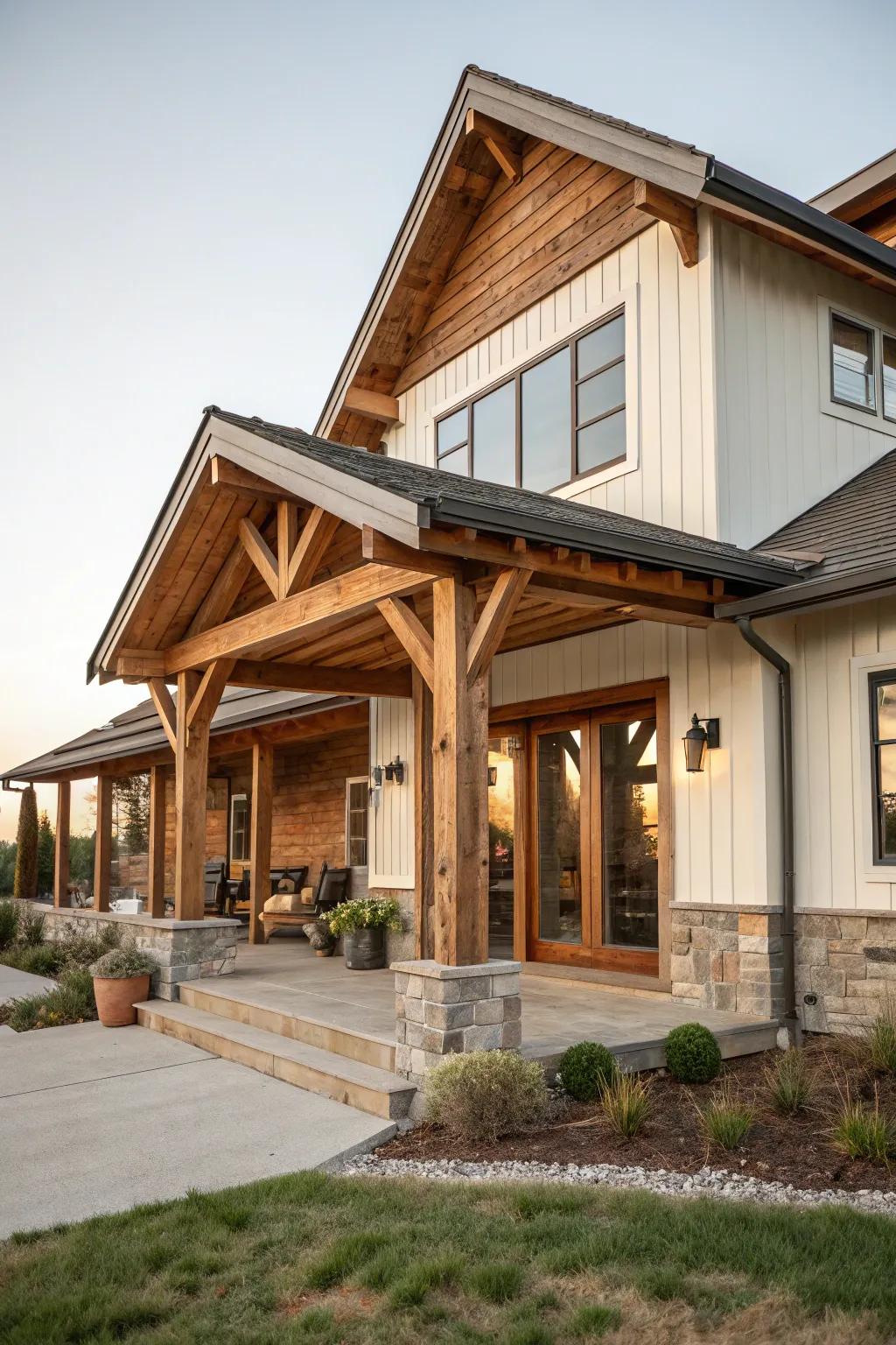 Timber embellishments introducing warmth and flair.