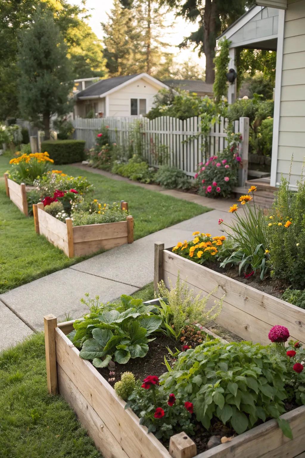 Raised beds offer structure and variety to your garden.