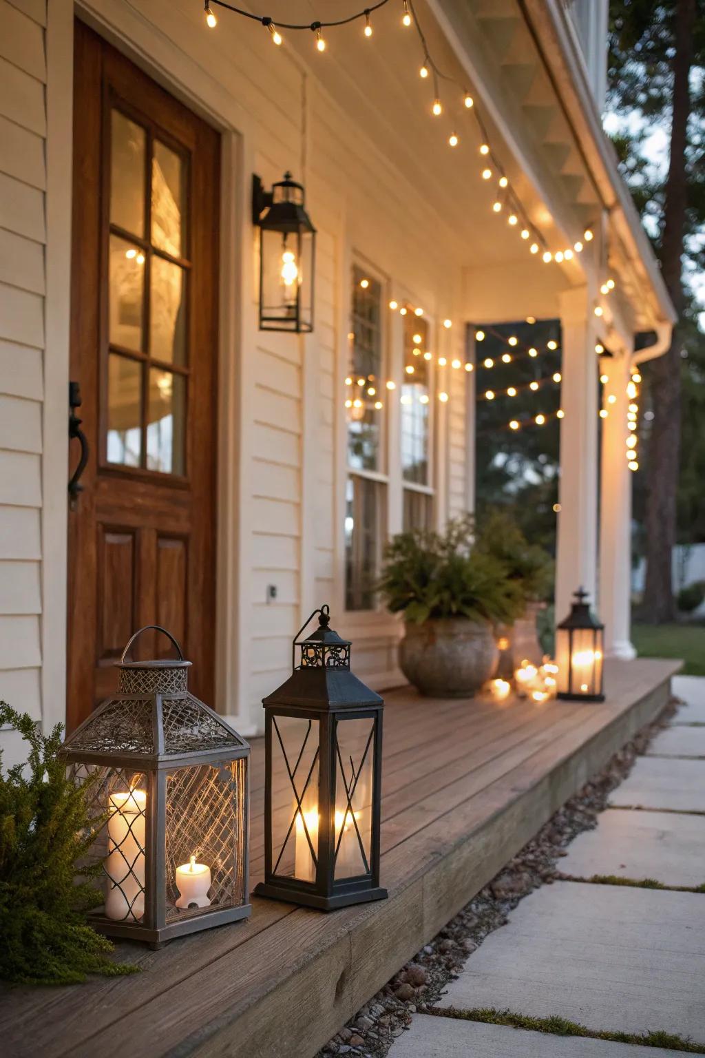 Stylish lighting creates a cozy ambiance.