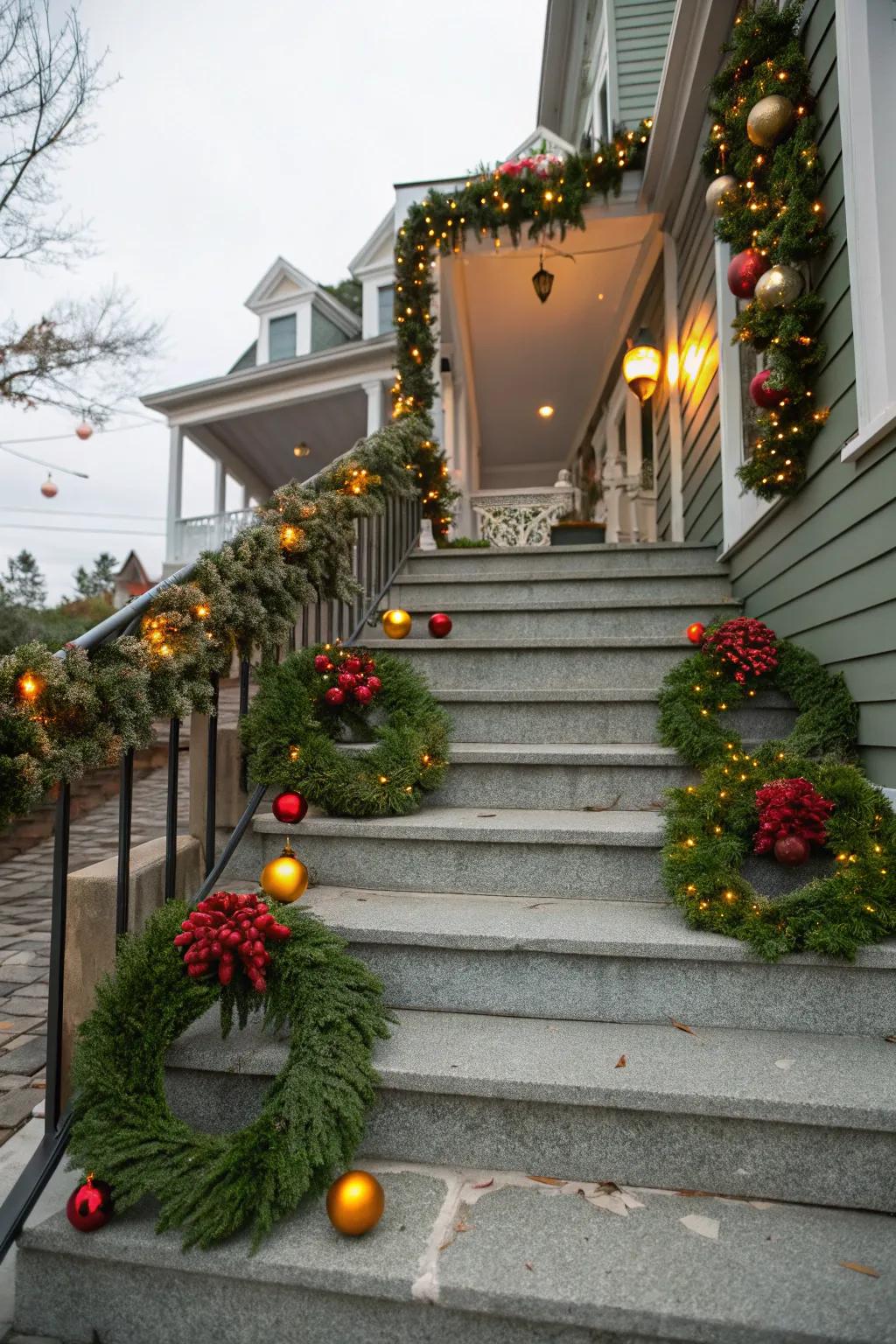 Seasonal decorations keep your front steps lively and inviting.