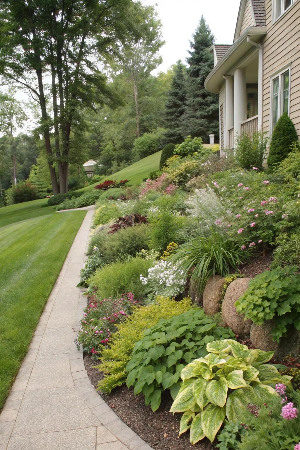 Natural aesthetics bring harmony to your berm.