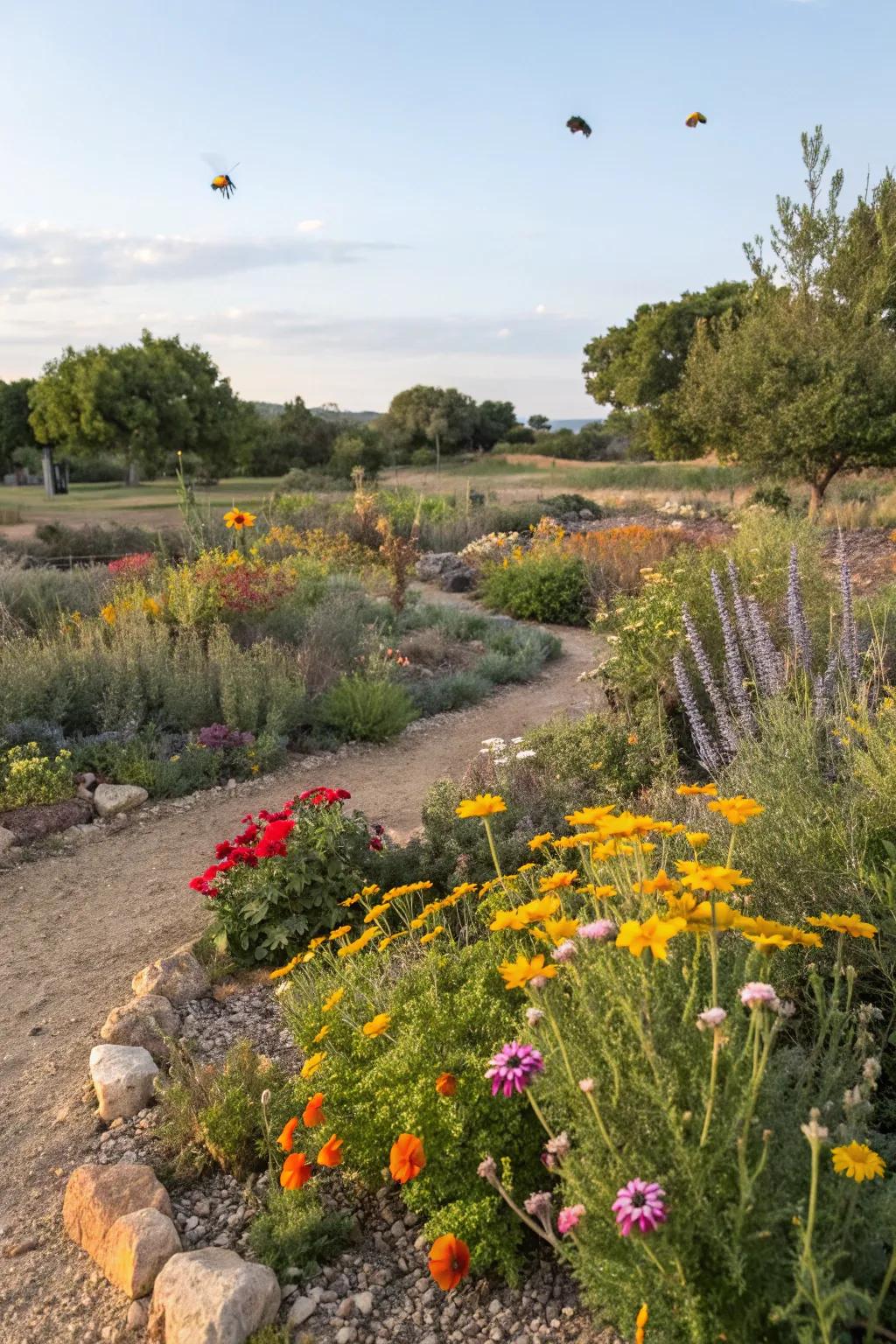 A garden conceived to entice and sustain pollinators and fauna.