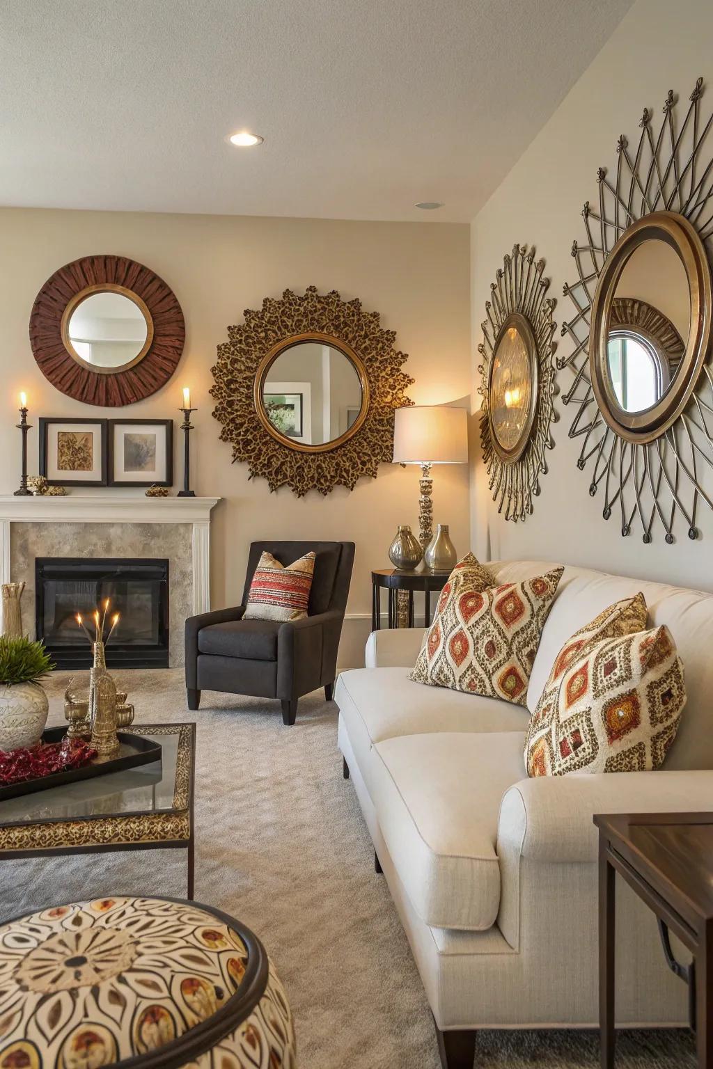 Artistic mirrors can double as stunning decorative pieces.