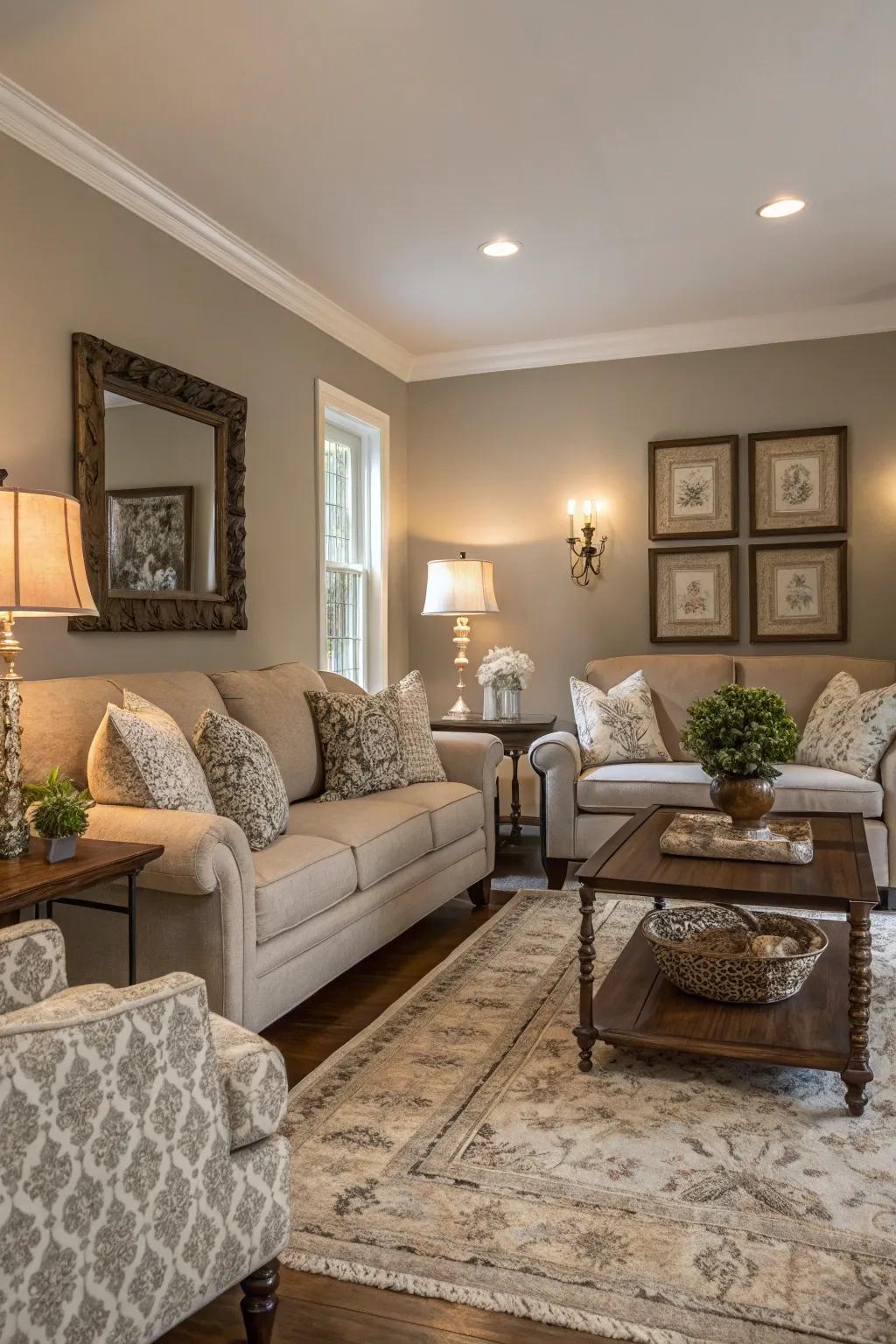 Greige is a cozy alternative to classic gray.