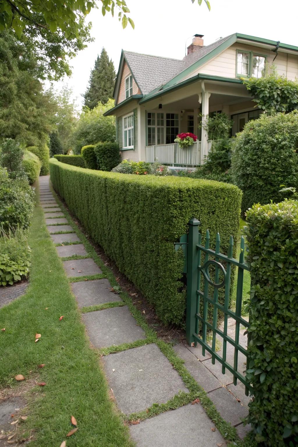 An opulent hedge barrier.