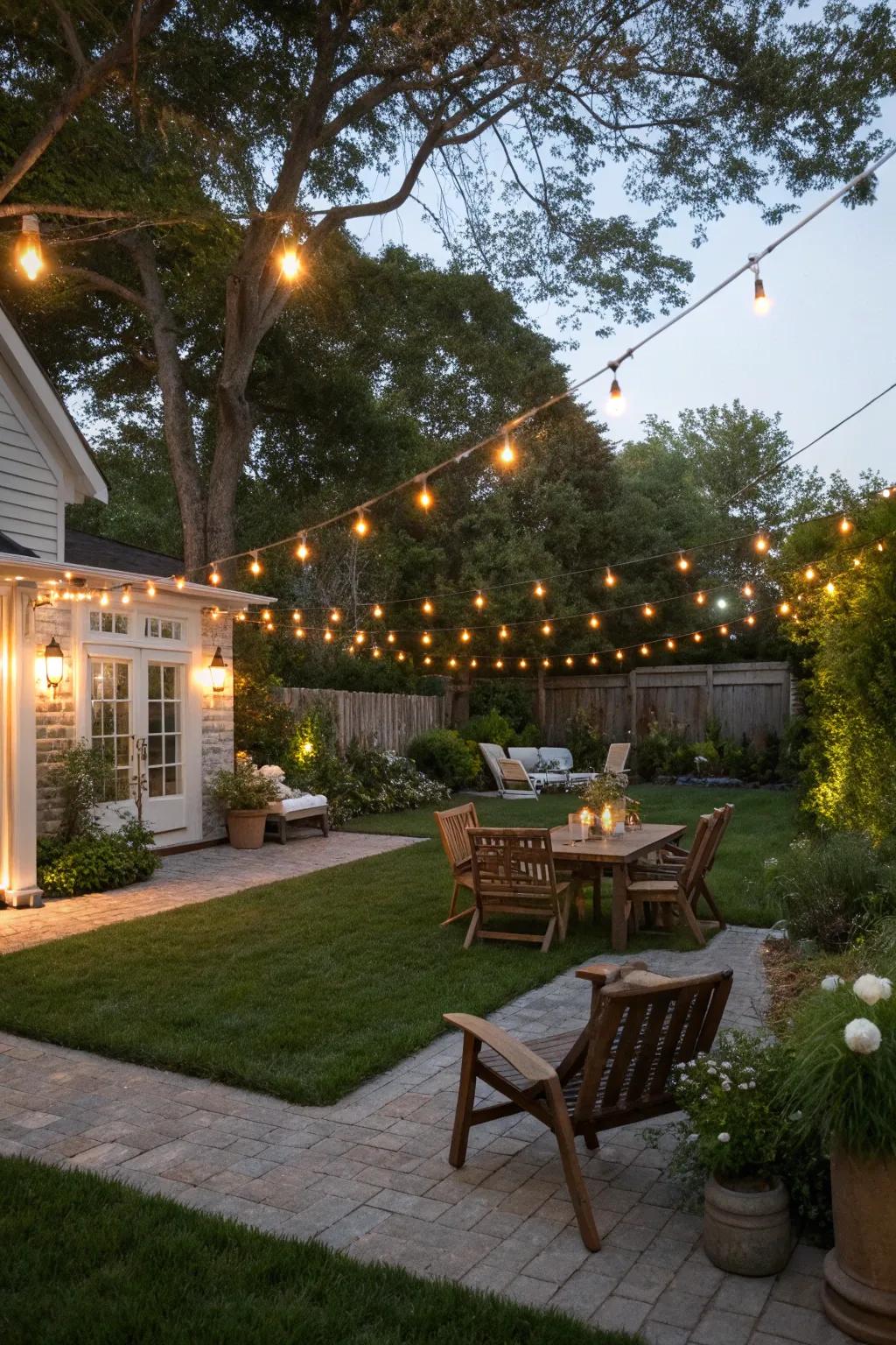 Ambient illumination enhances the allure and comfort of your backyard gatherings.