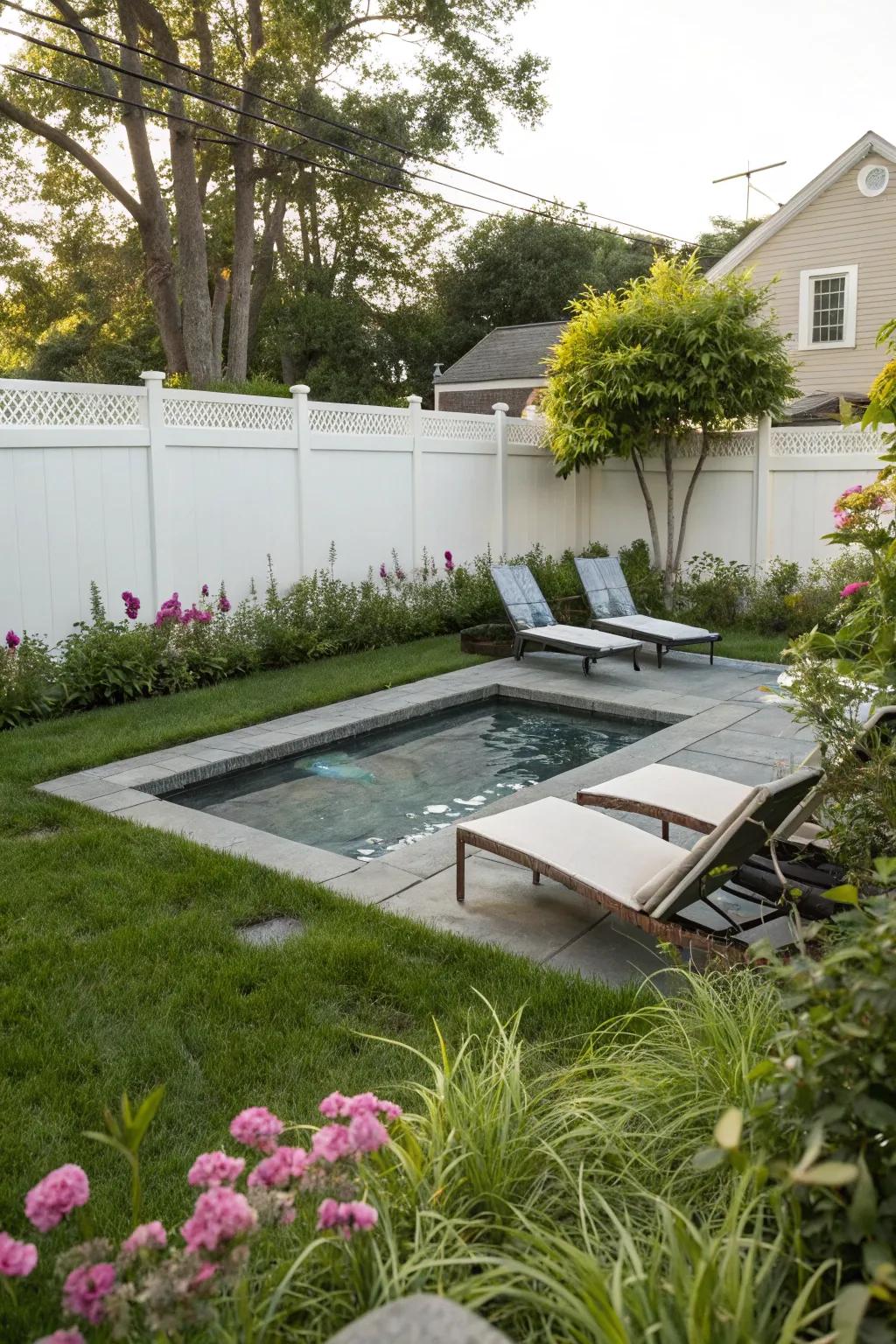 A cozy plunge pool perfect for compact spaces.
