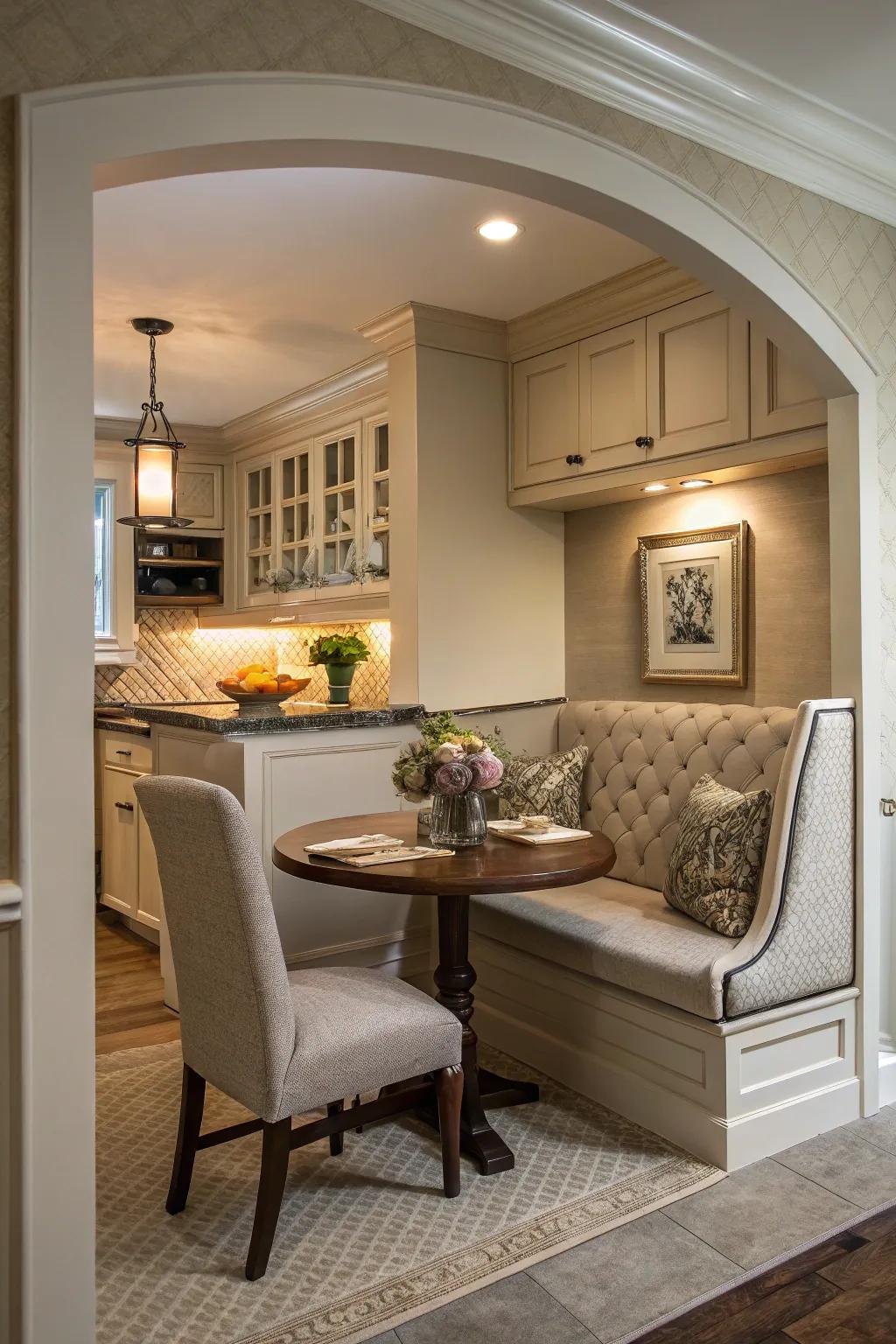 An inviting dining nook perfect for intimate gatherings.