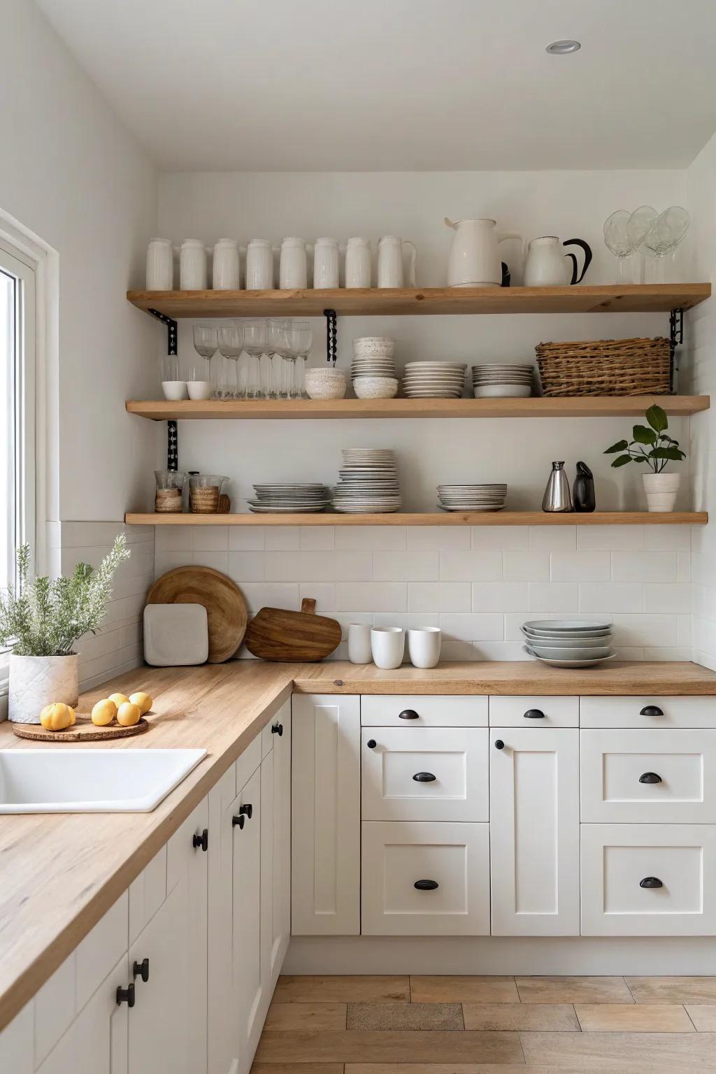 An understated approach with clean lines can create a serene and functional kitchen setting.