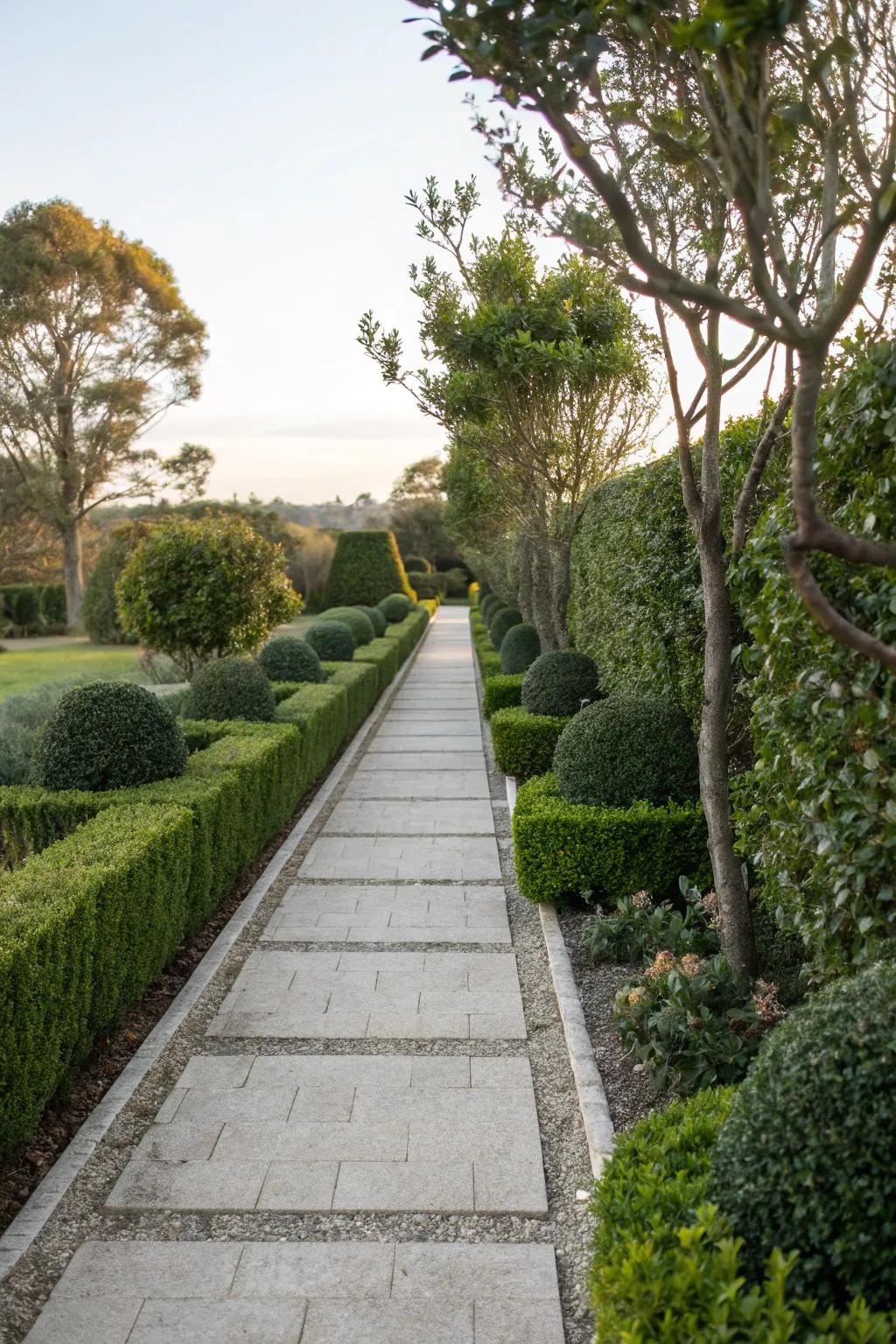 Indian hawthorn offers elegant edging for garden paths.