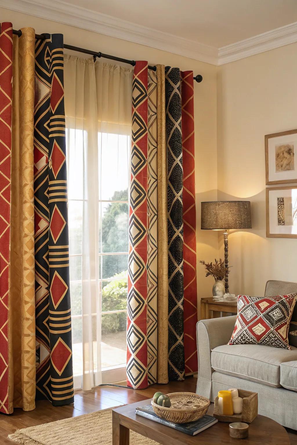 Angled designs add a modern sharpness to your living room.